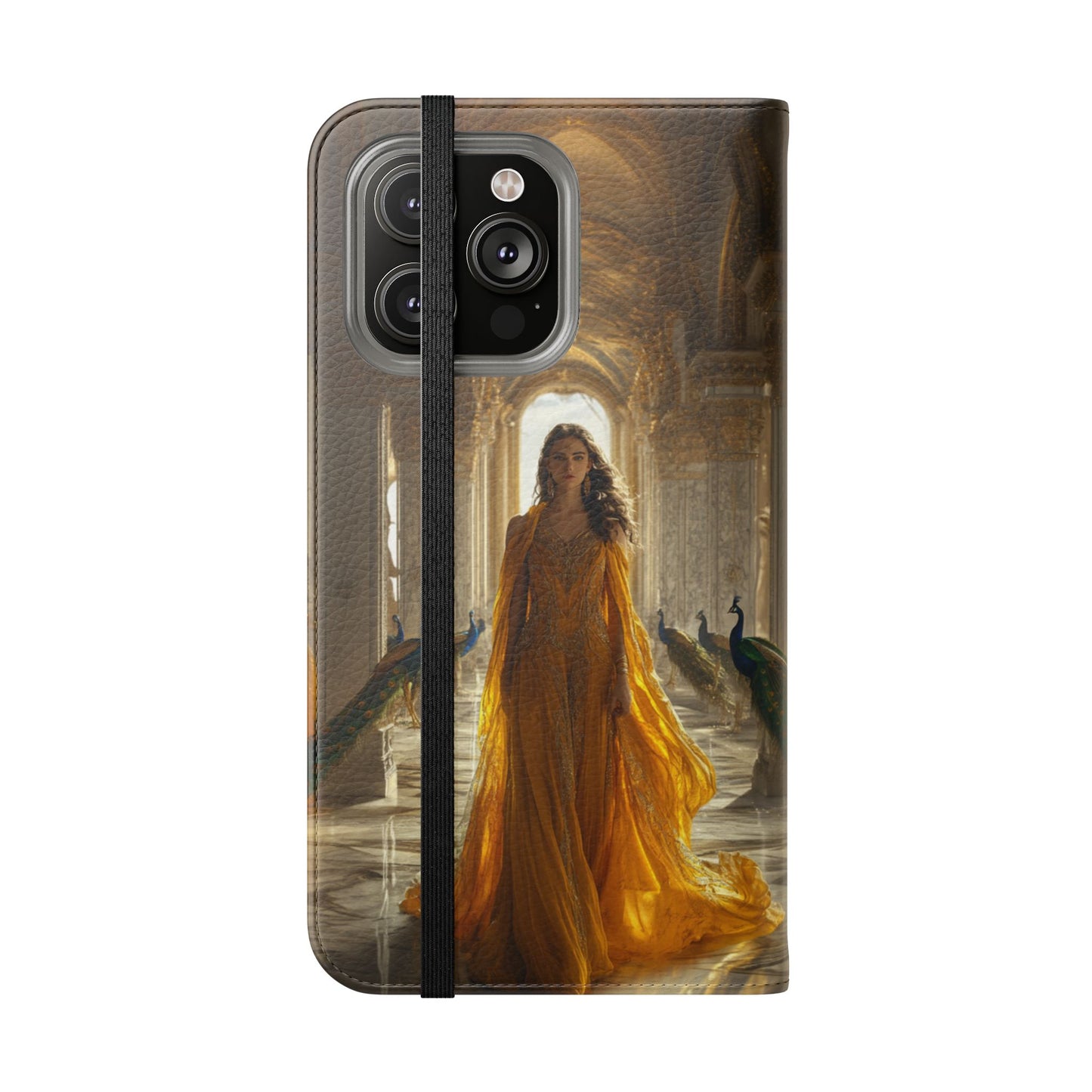 Hera Golden Palace Peacock Goddess - Wallet Flip Case