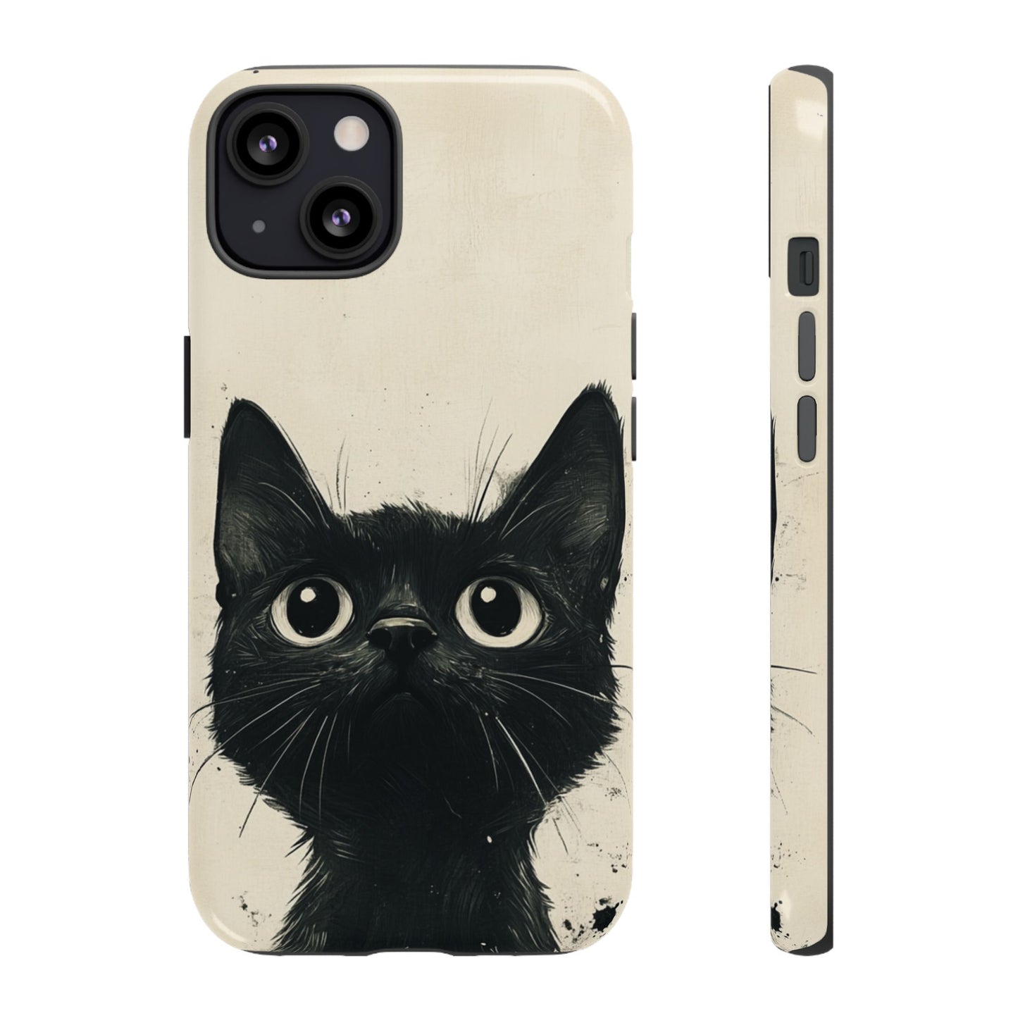 Black Cat Ink Sketch - Tough iPhone Case