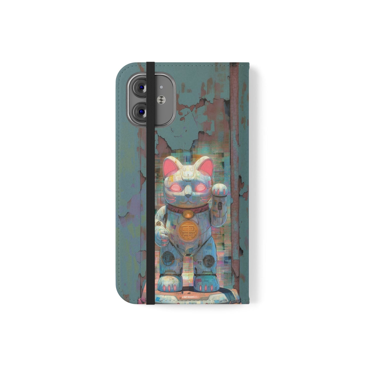 Cyber Lucky Cat - Wallet Flip Case