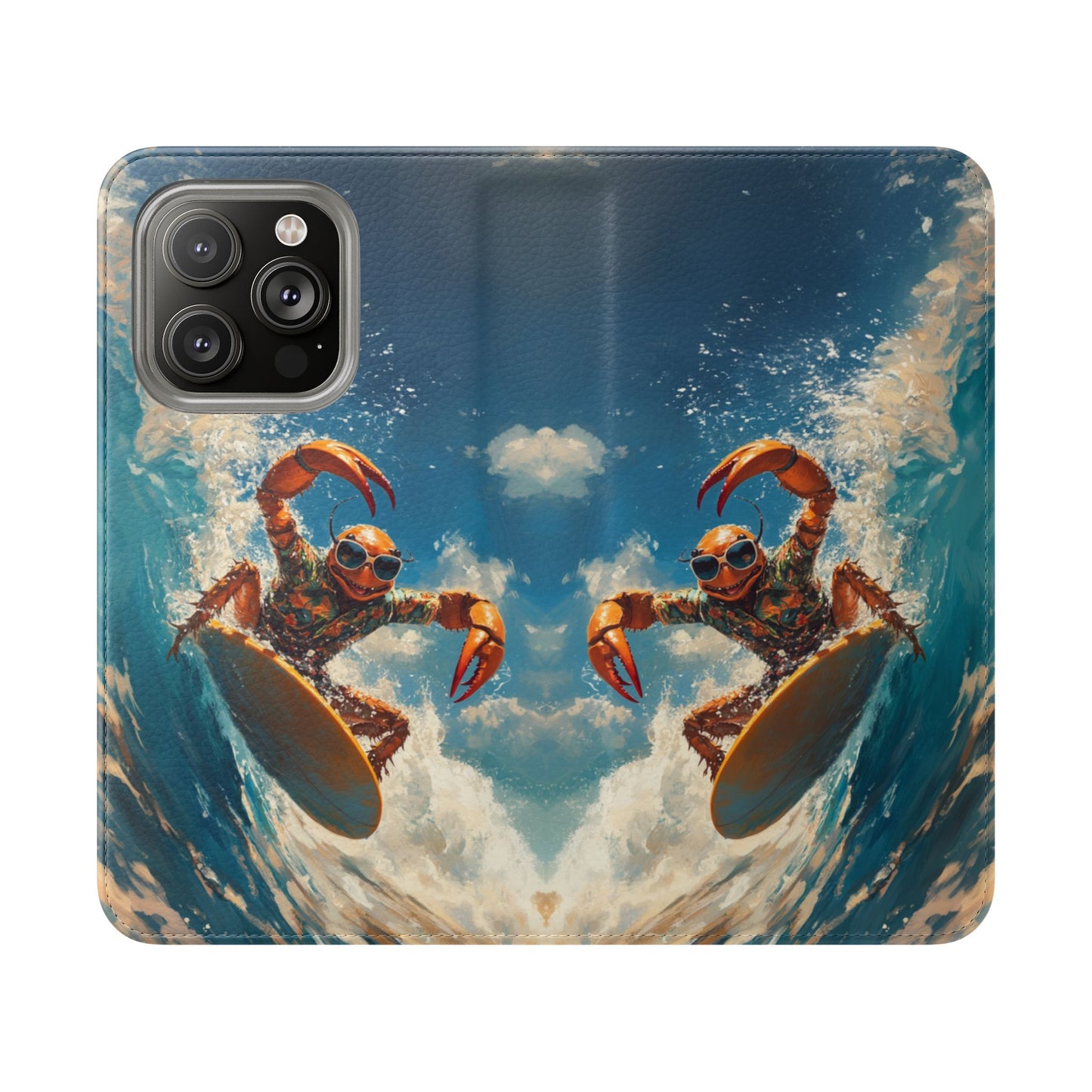 Surfing Crab - Wallet Flip Case