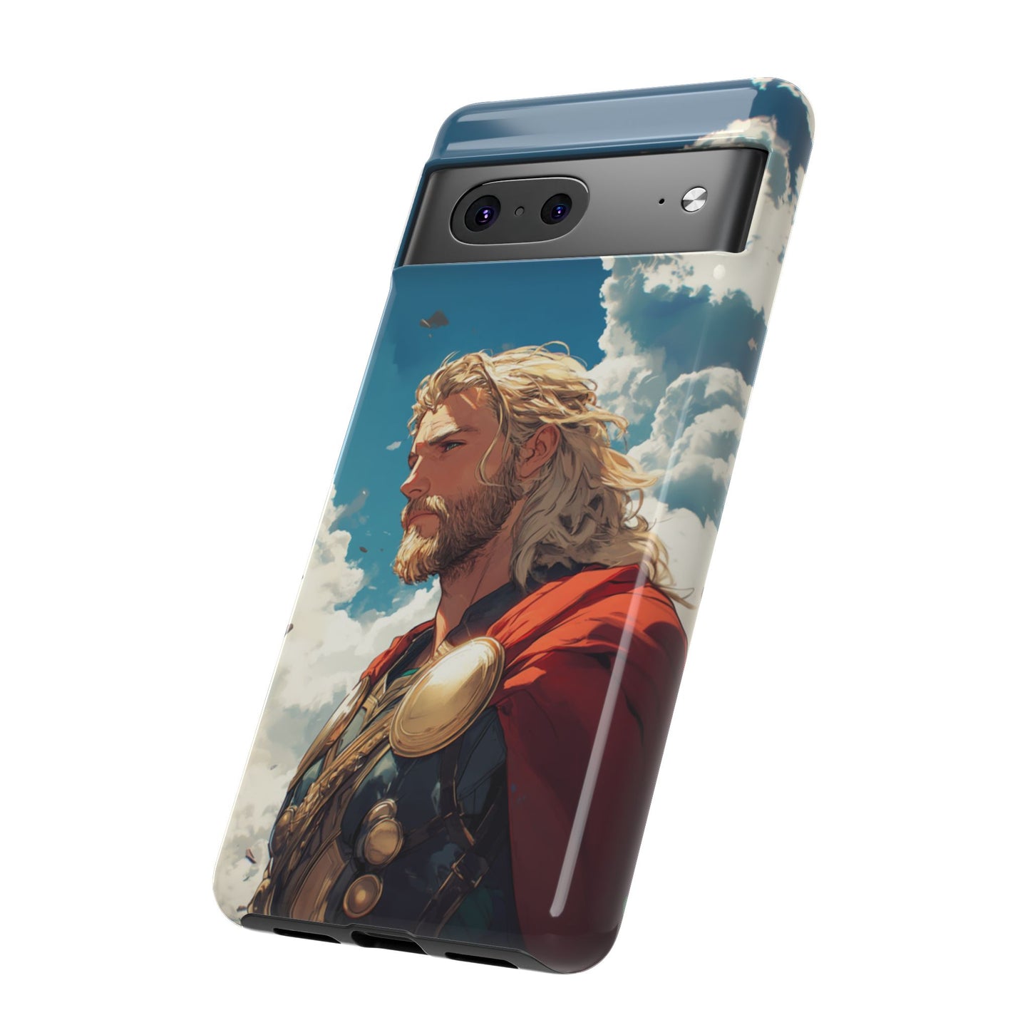 Celestial Protector: Anime-Style Thor Phone Case - iPhone, Google Pixel, Samsung