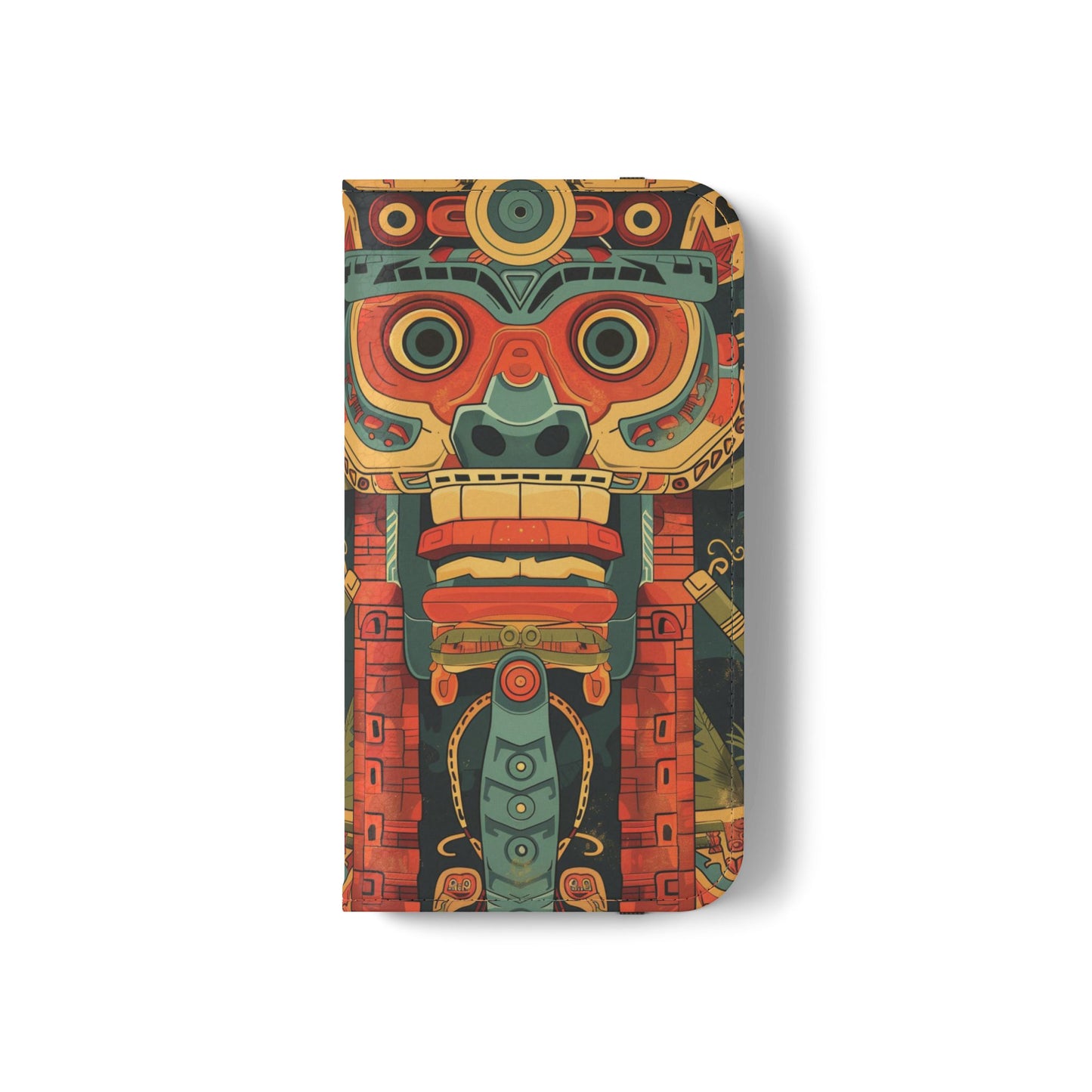 Aztec Totem Mask - Wallet Flip Case