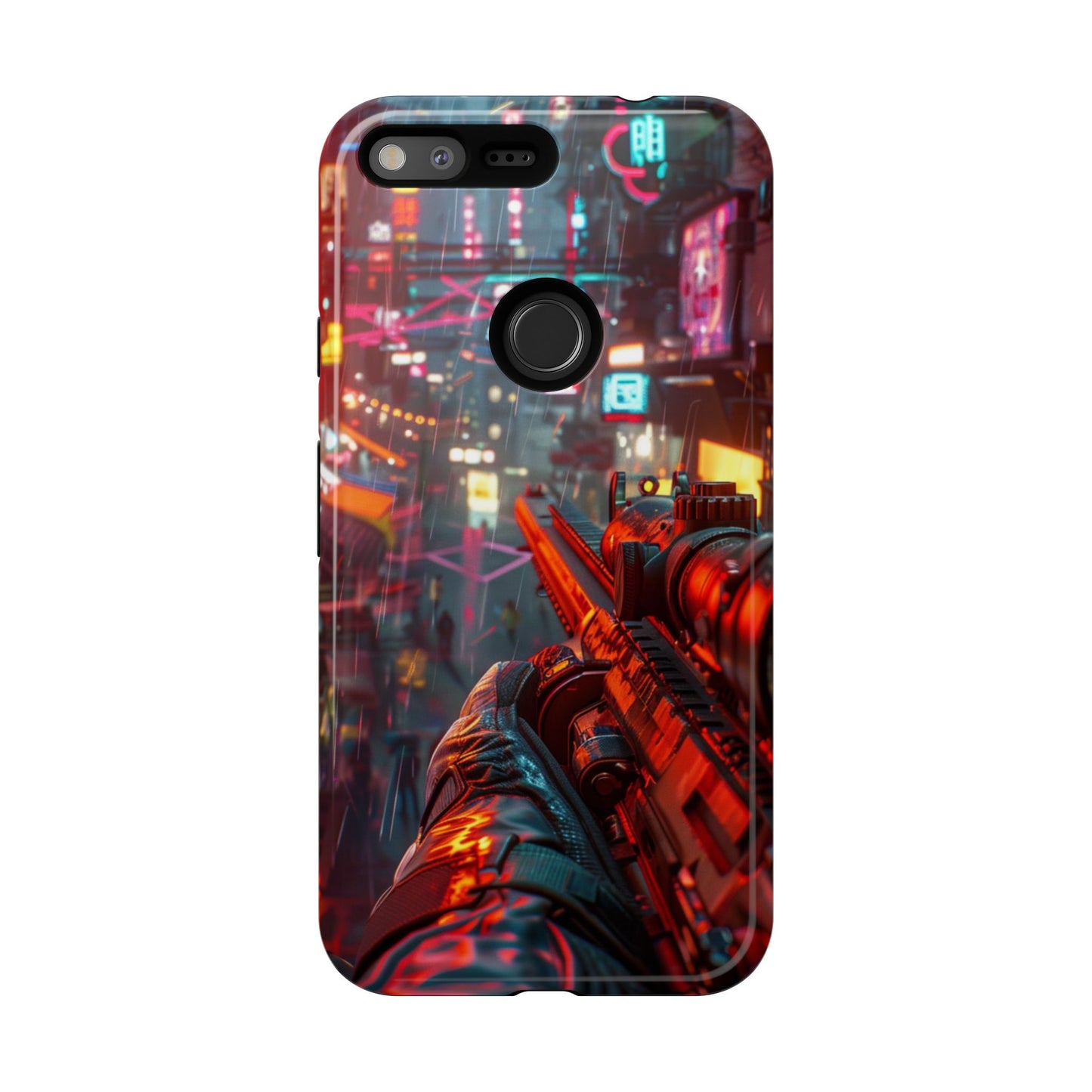 Neon Rain Sniper – Tough Google Pixel Case