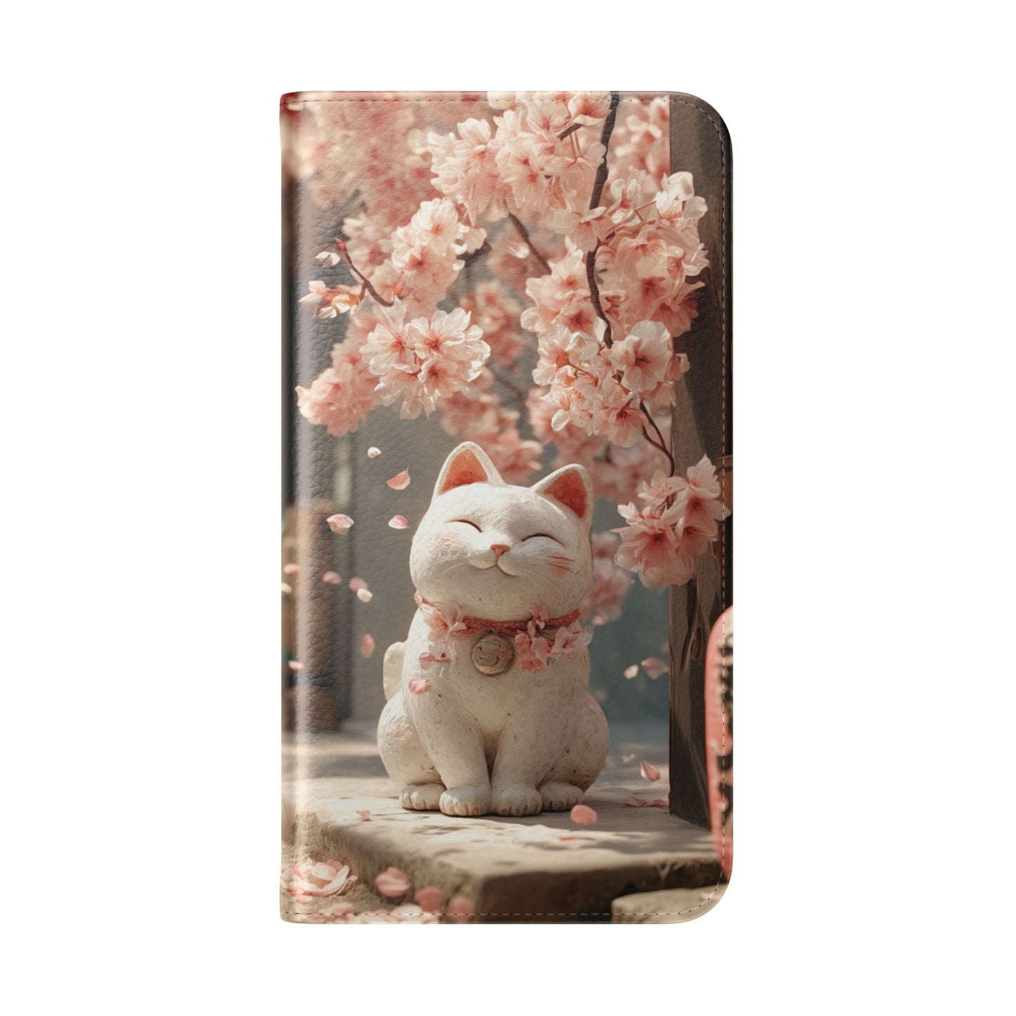 Sakura Lucky Cat - Wallet Flip Case