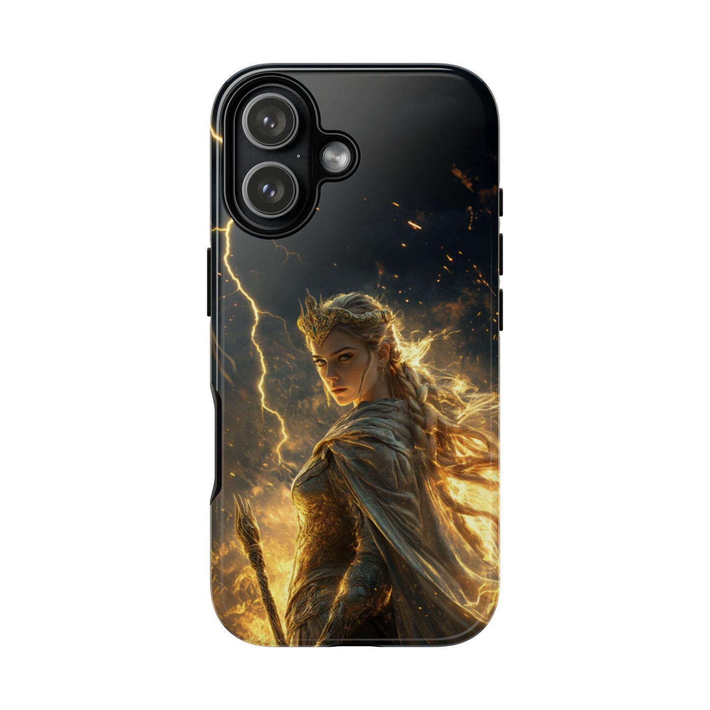 Elf Queen Golden Lightning Storm Crown - Tough iPhone Case