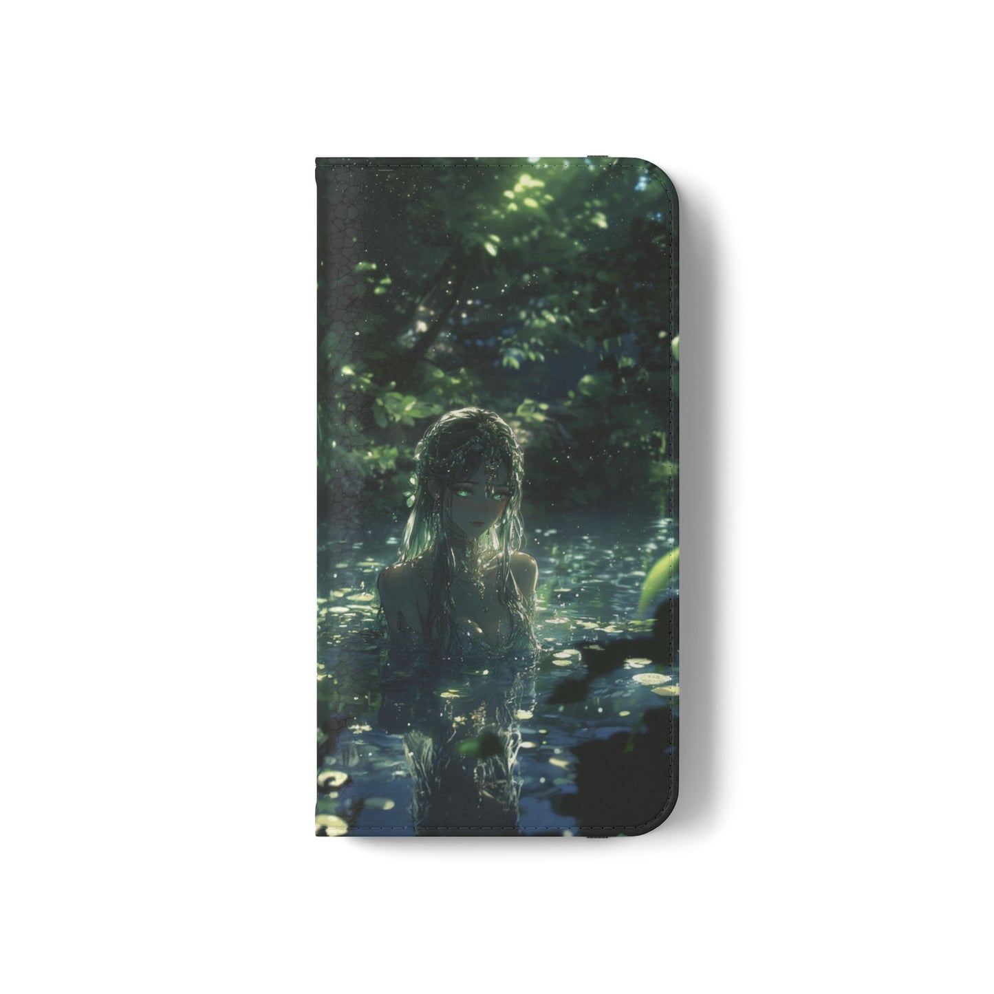 Forest Water Nymph Green Eyes Pond - Wallet Flip Case