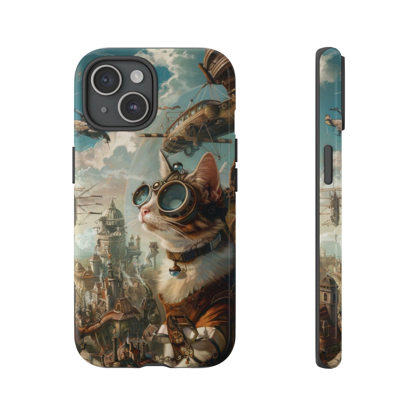 Steampunk Cat Adventurer - iPhone, Google Pixel, Samsung Galaxy