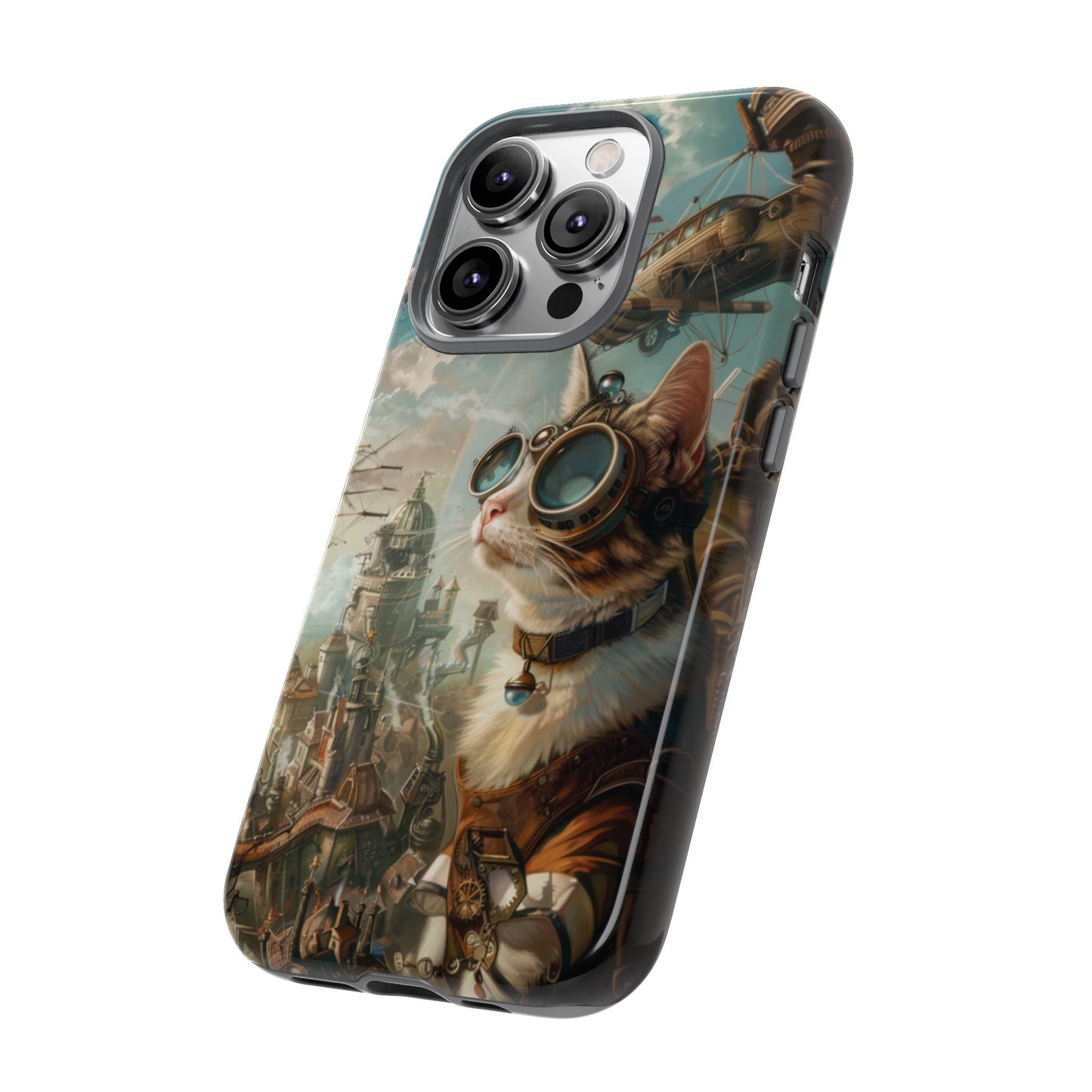 Steampunk Cat Adventurer - iPhone, Google Pixel, Samsung Galaxy