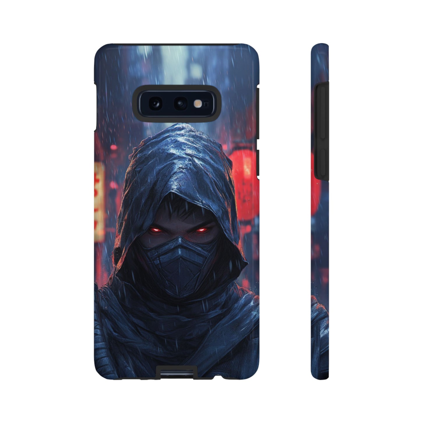 Cyberpunk Ninja Red Eyes Rain - Tough Samsung Galaxy Case