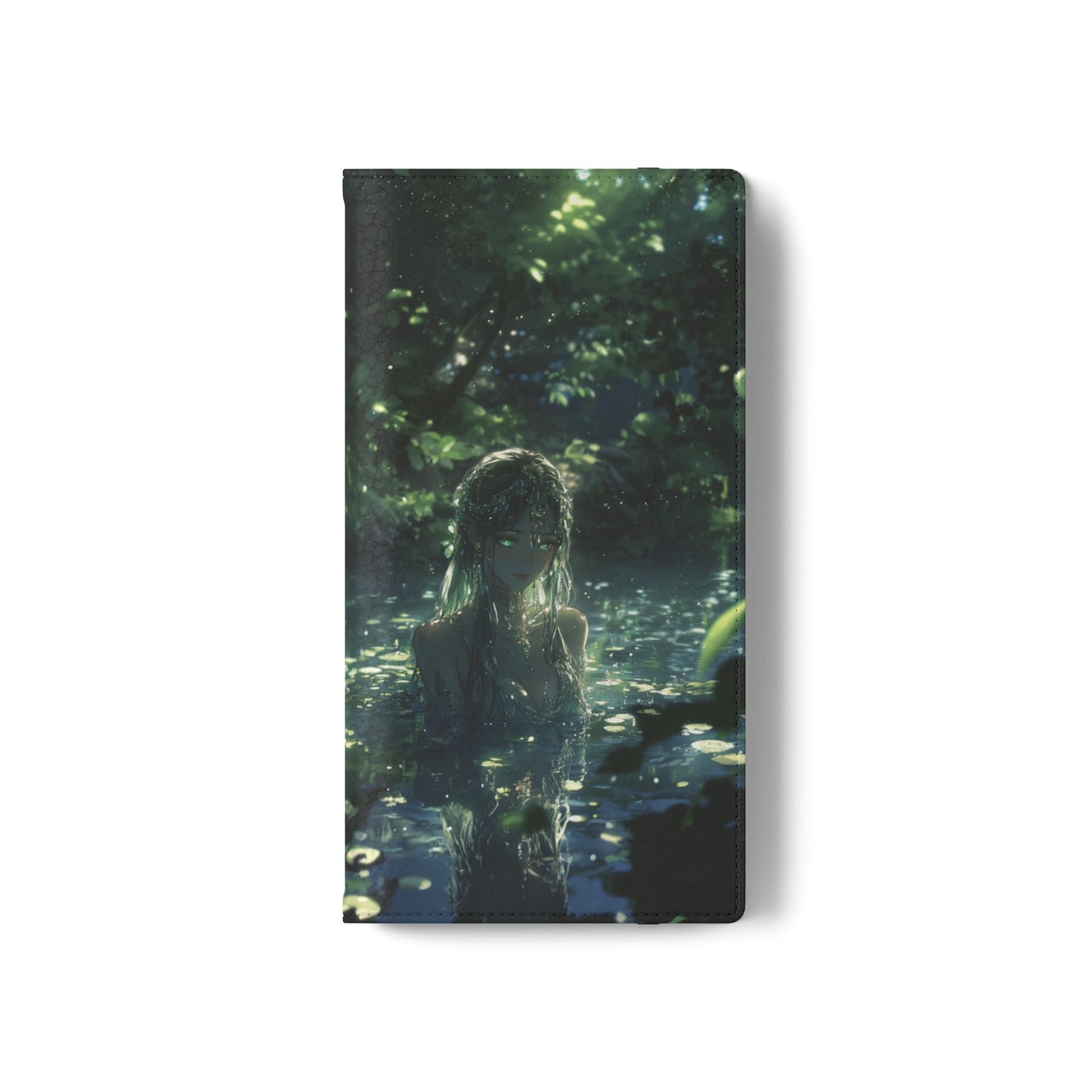 Forest Water Nymph Green Eyes Pond - Wallet Flip Case