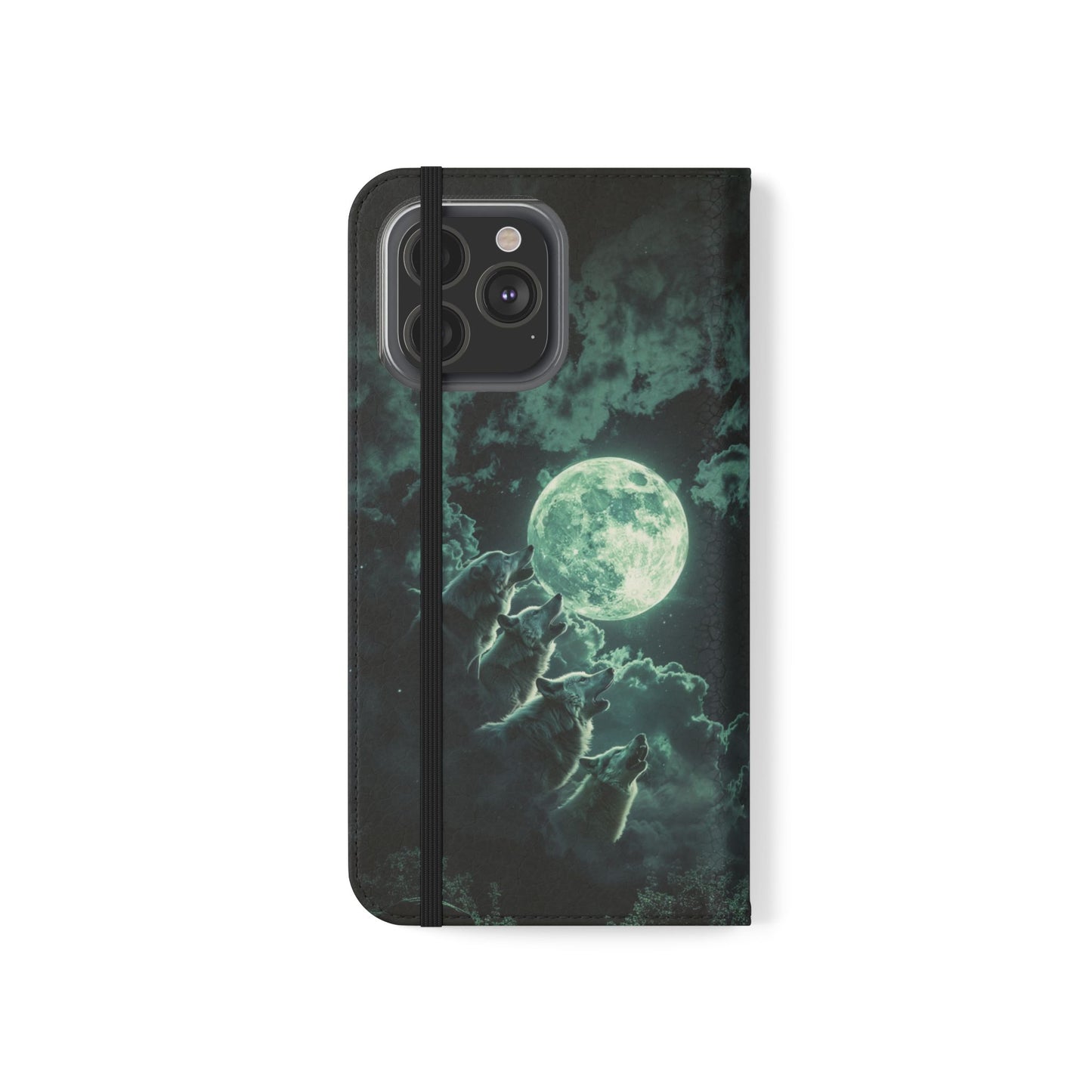 Moonlit Wolf Chorus - Wallet Flip Case
