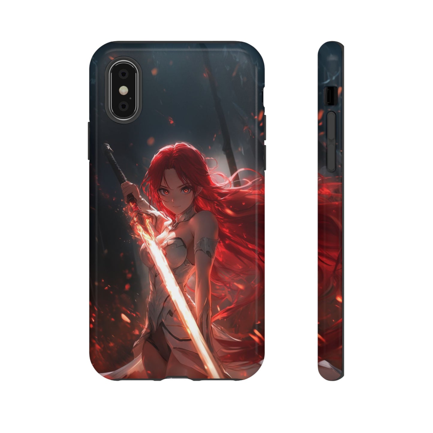 Crimson Ember Warrior – Tough iPhone Case
