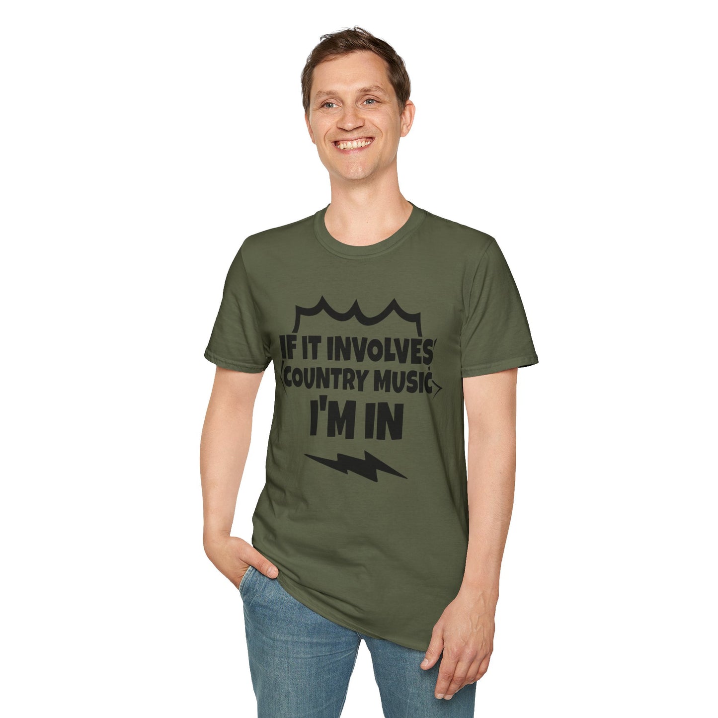 "If It Involves Country Music I'm In" Unisex Soft-Style T-Shirt