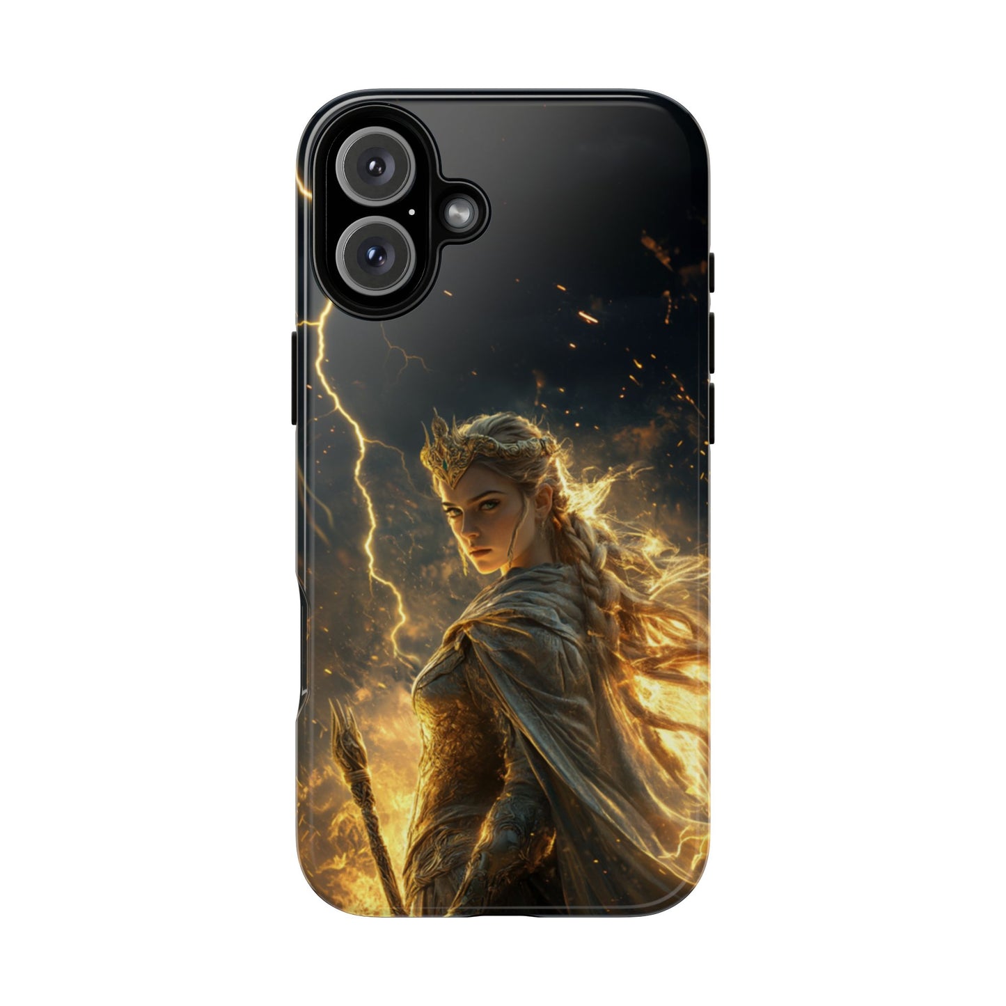 Elf Queen Golden Lightning Storm Crown - Tough iPhone Case