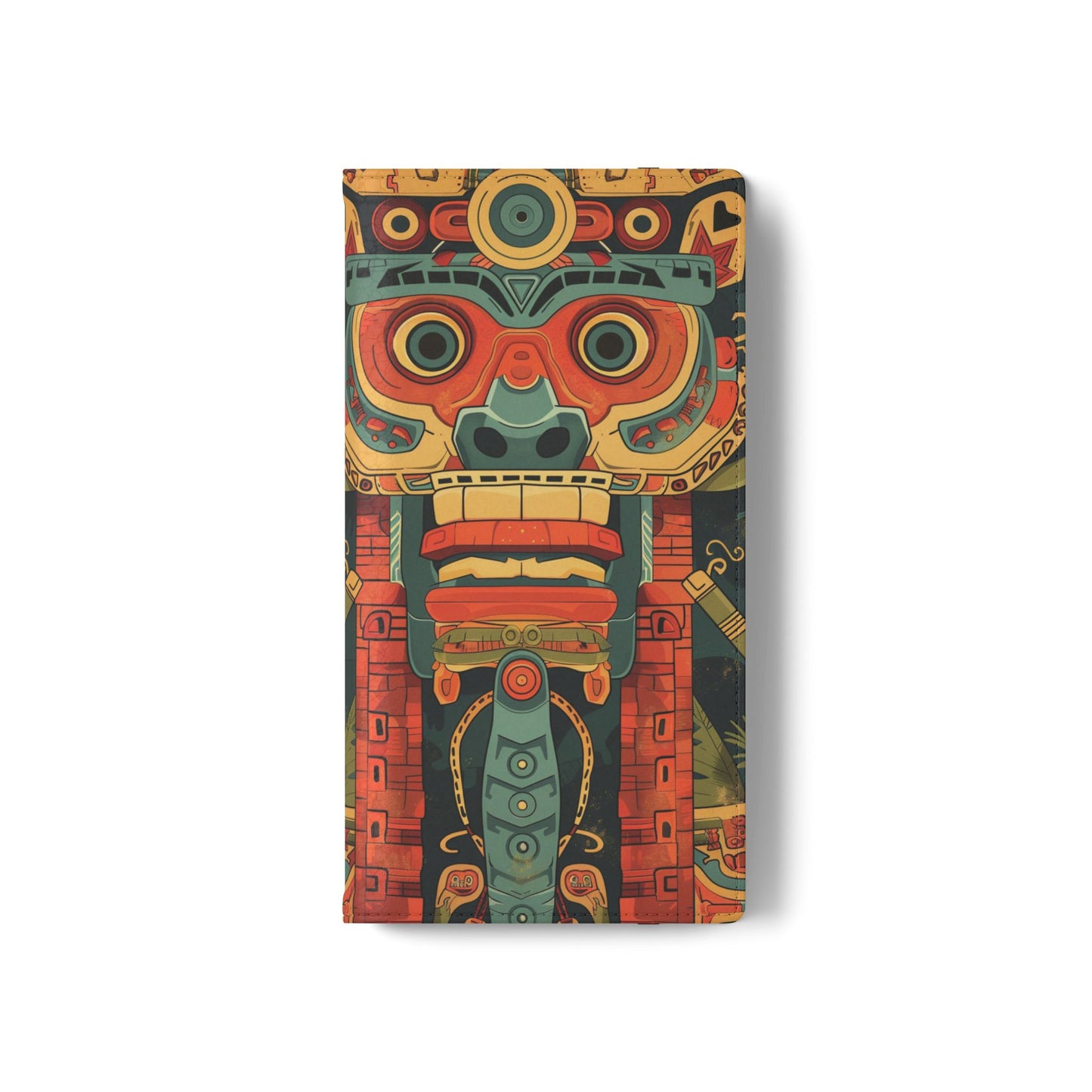 Aztec Totem Mask - Wallet Flip Case