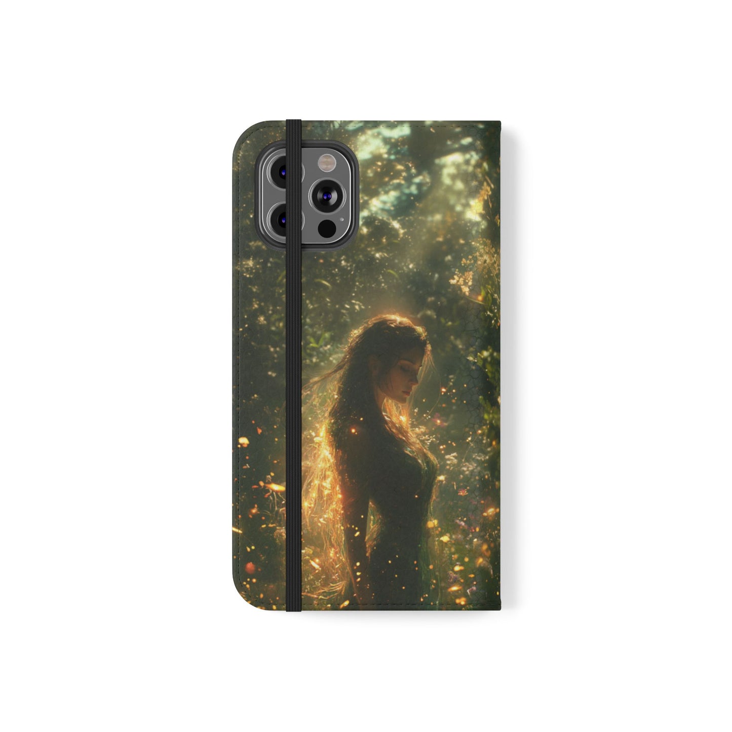 Forest Goddess Golden Light Meadow - Wallet Flip Case