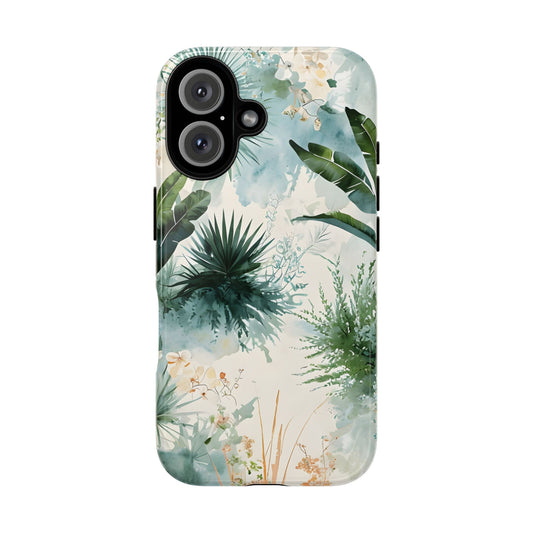 Tropical Botanical Watercolor - Tough iPhone Case