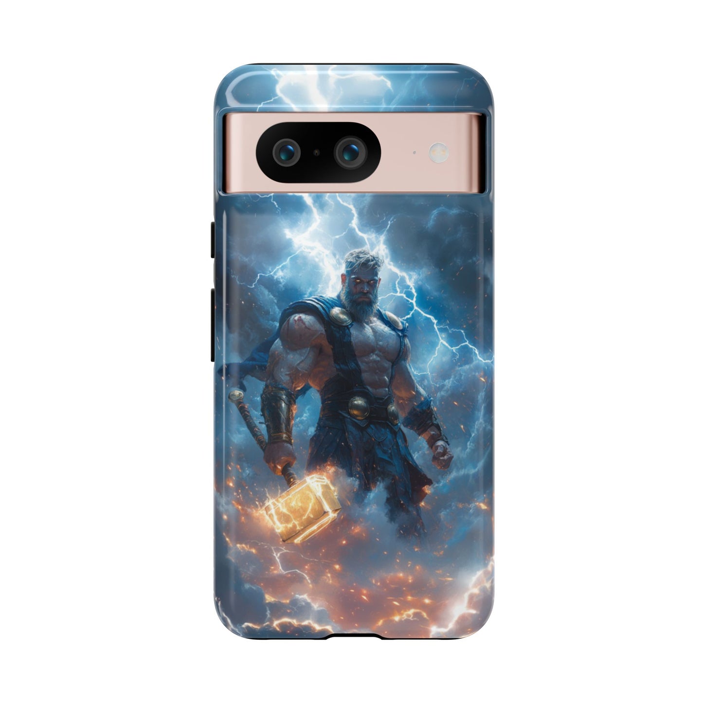 Thunderous Might: Thor Wielding Mjölnir Phone Case - iPhone, Google Pixel, Samsung