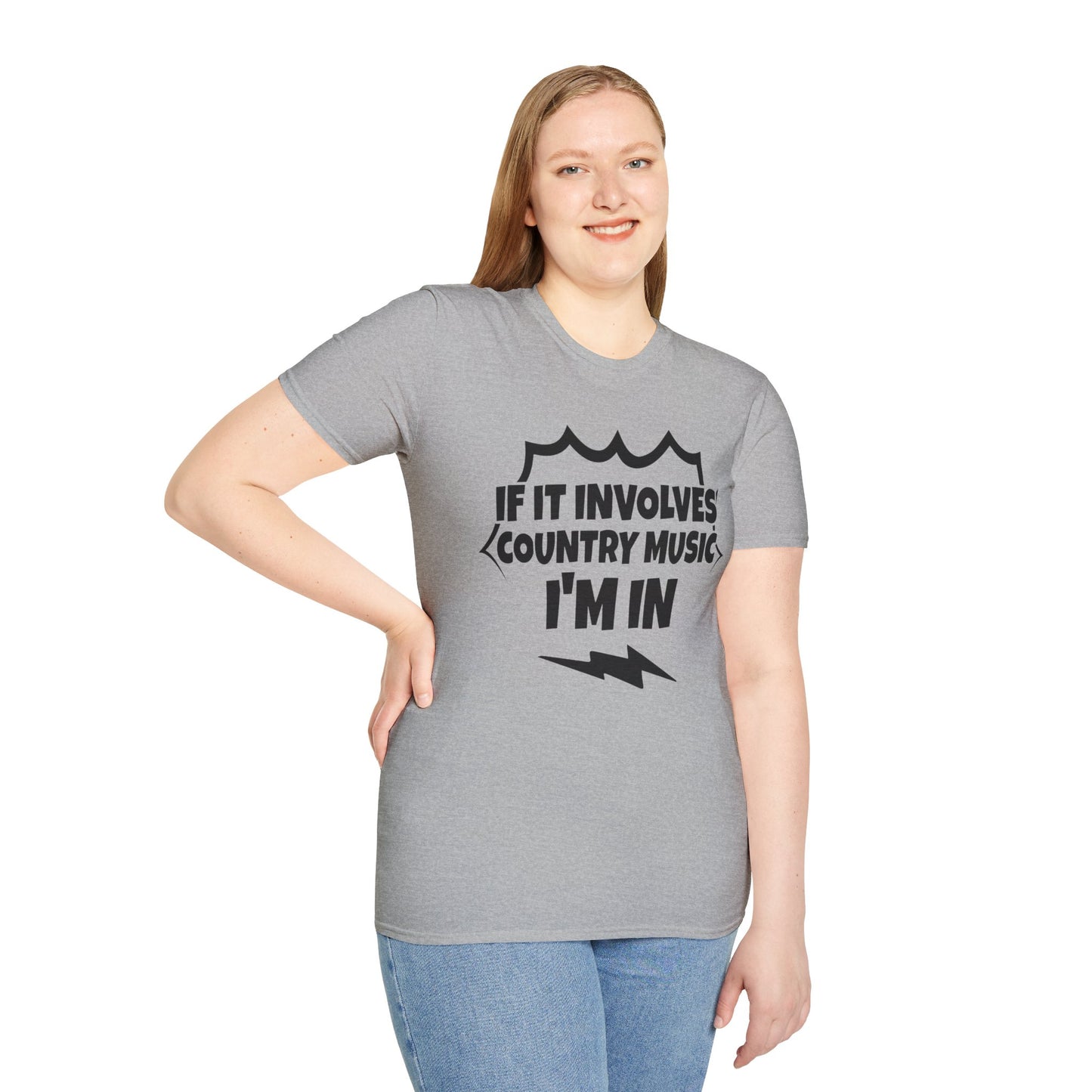 "If It Involves Country Music I'm In" Unisex Soft-Style T-Shirt