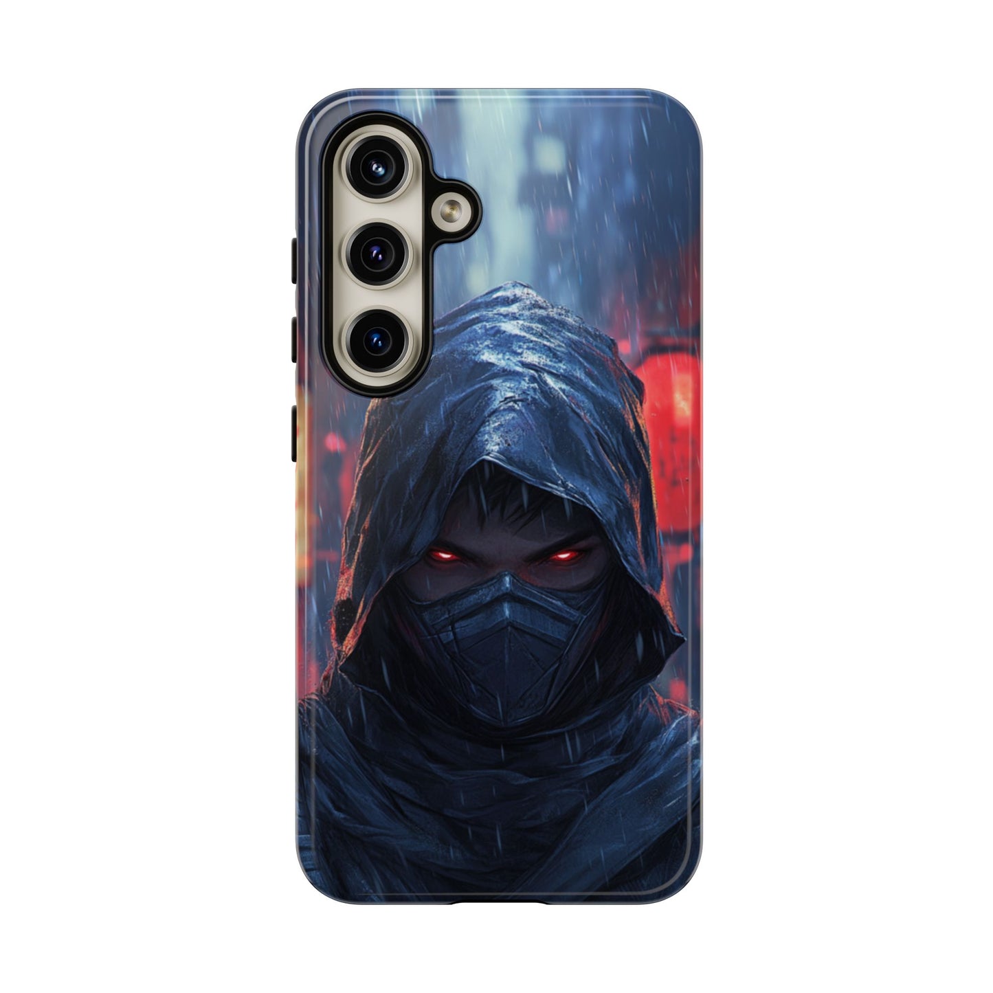 Cyberpunk Ninja Red Eyes Rain - Tough Samsung Galaxy Case