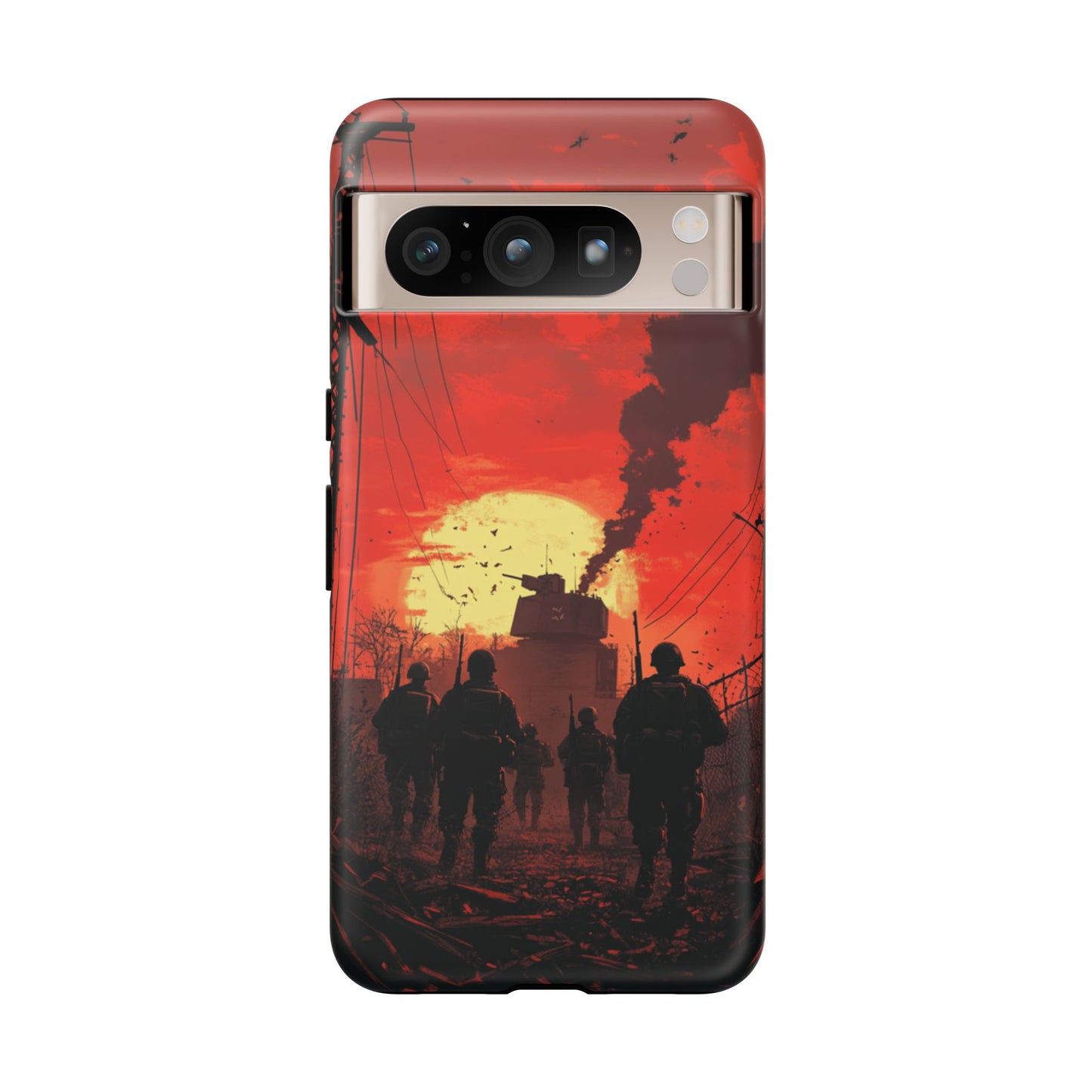 Dystopian Sunset Soldier Phone Case - iPhone, Google Pixel, Samsung Galaxy