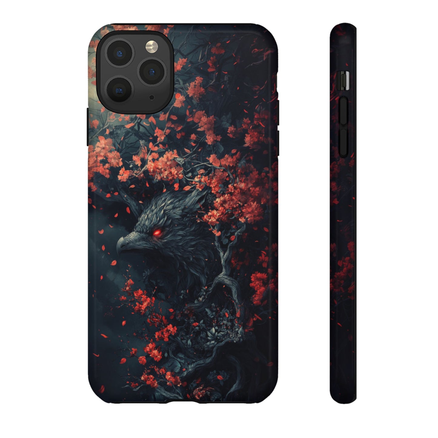 Crimson Raven Bloom – Tough iPhone Case