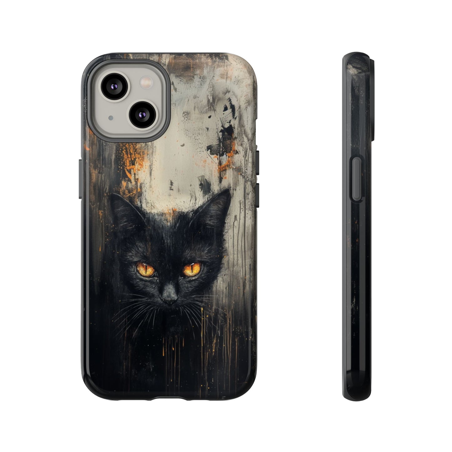Black Cat Shadow Gaze - Tough iPhone Case