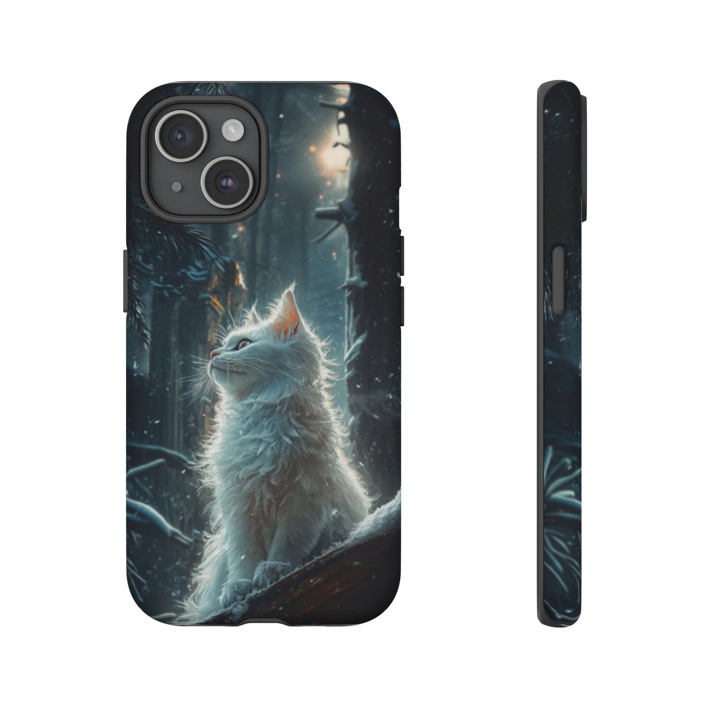 Winter Enchantment White Cat Phone Case - iPhone, Google Pixel, Samsung Galaxy