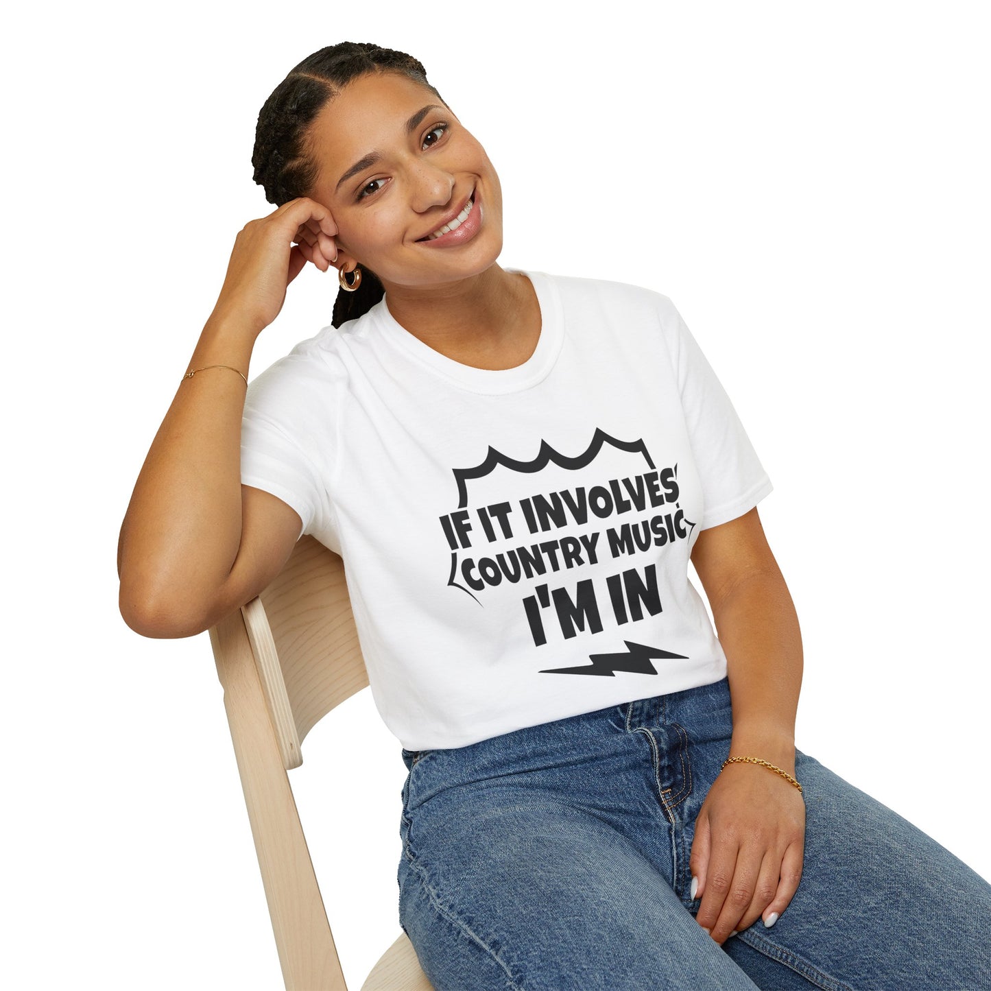 "If It Involves Country Music I'm In" Unisex Soft-Style T-Shirt