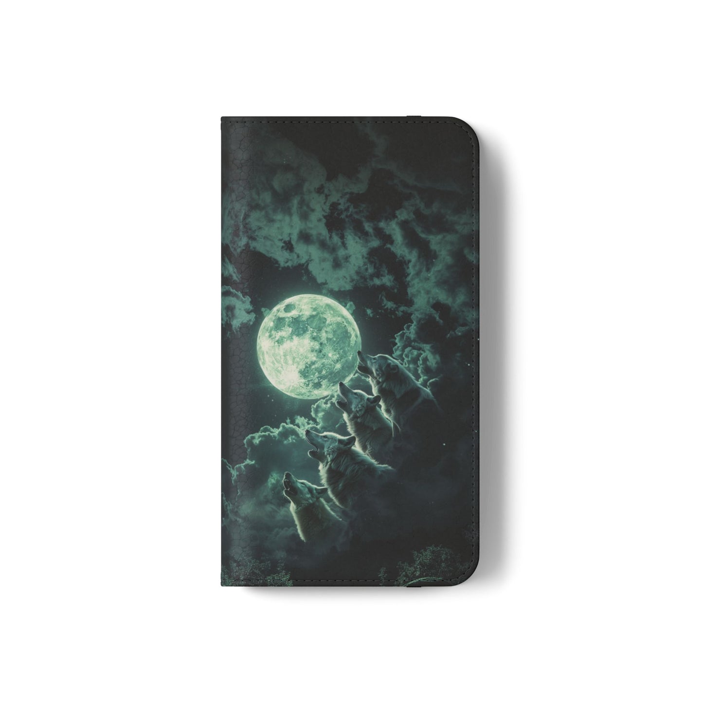 Moonlit Wolf Chorus - Wallet Flip Case