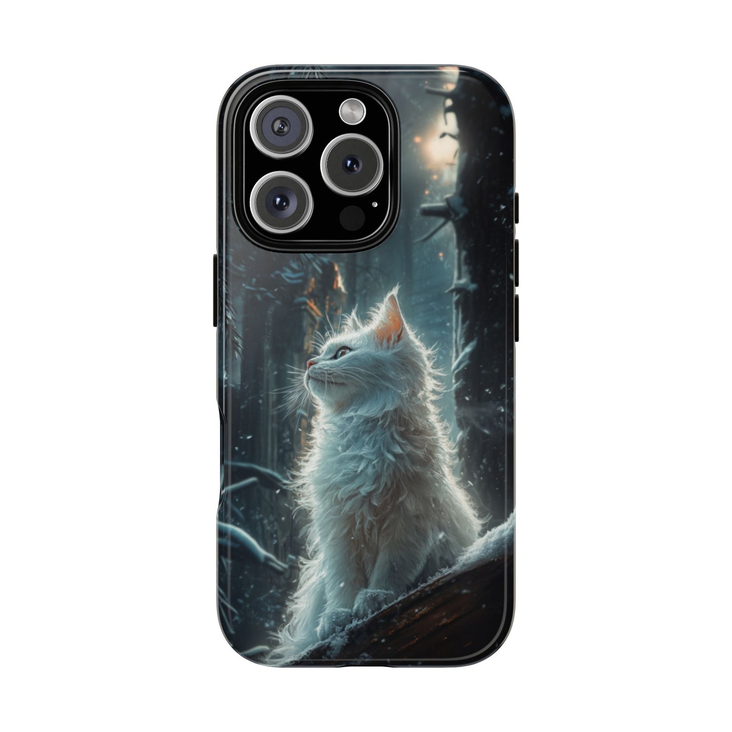 Winter Enchantment White Cat Phone Case - iPhone, Google Pixel, Samsung Galaxy