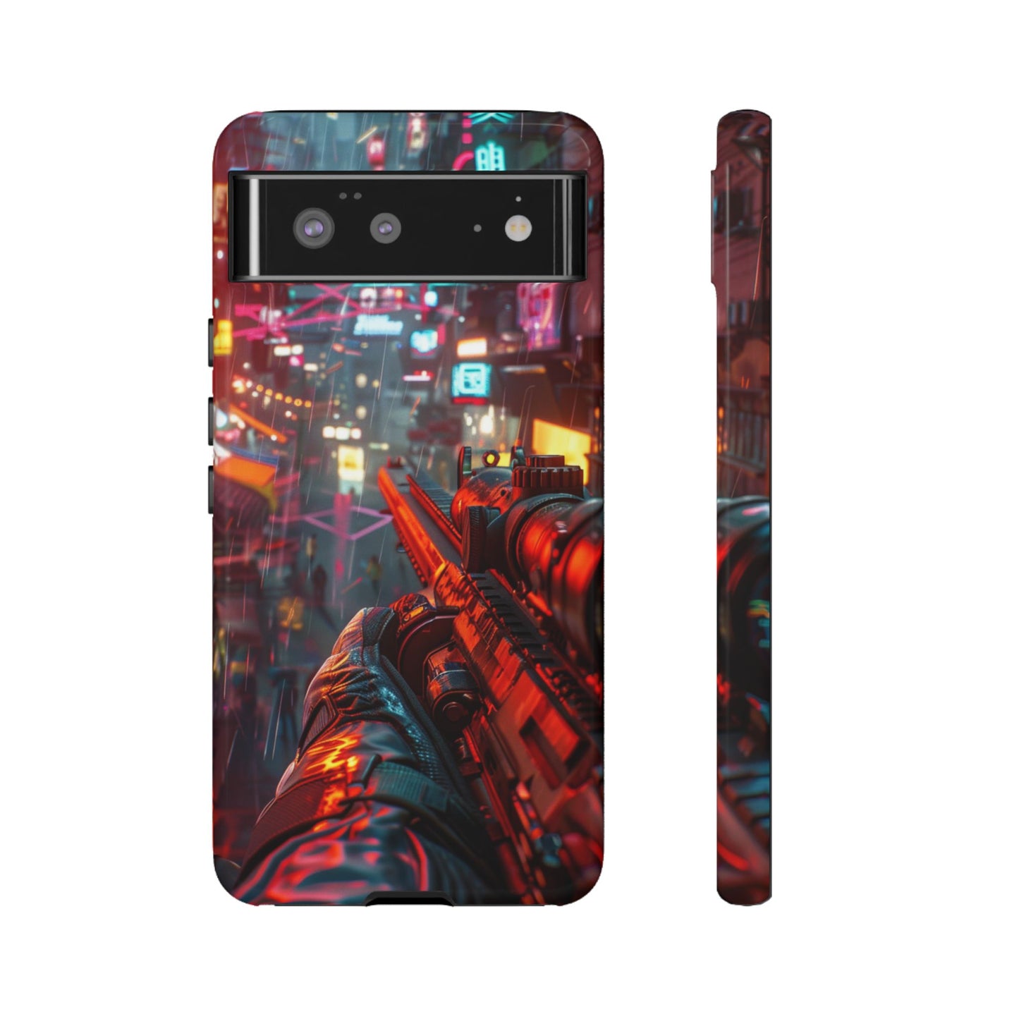 Neon Rain Sniper – Tough Google Pixel Case