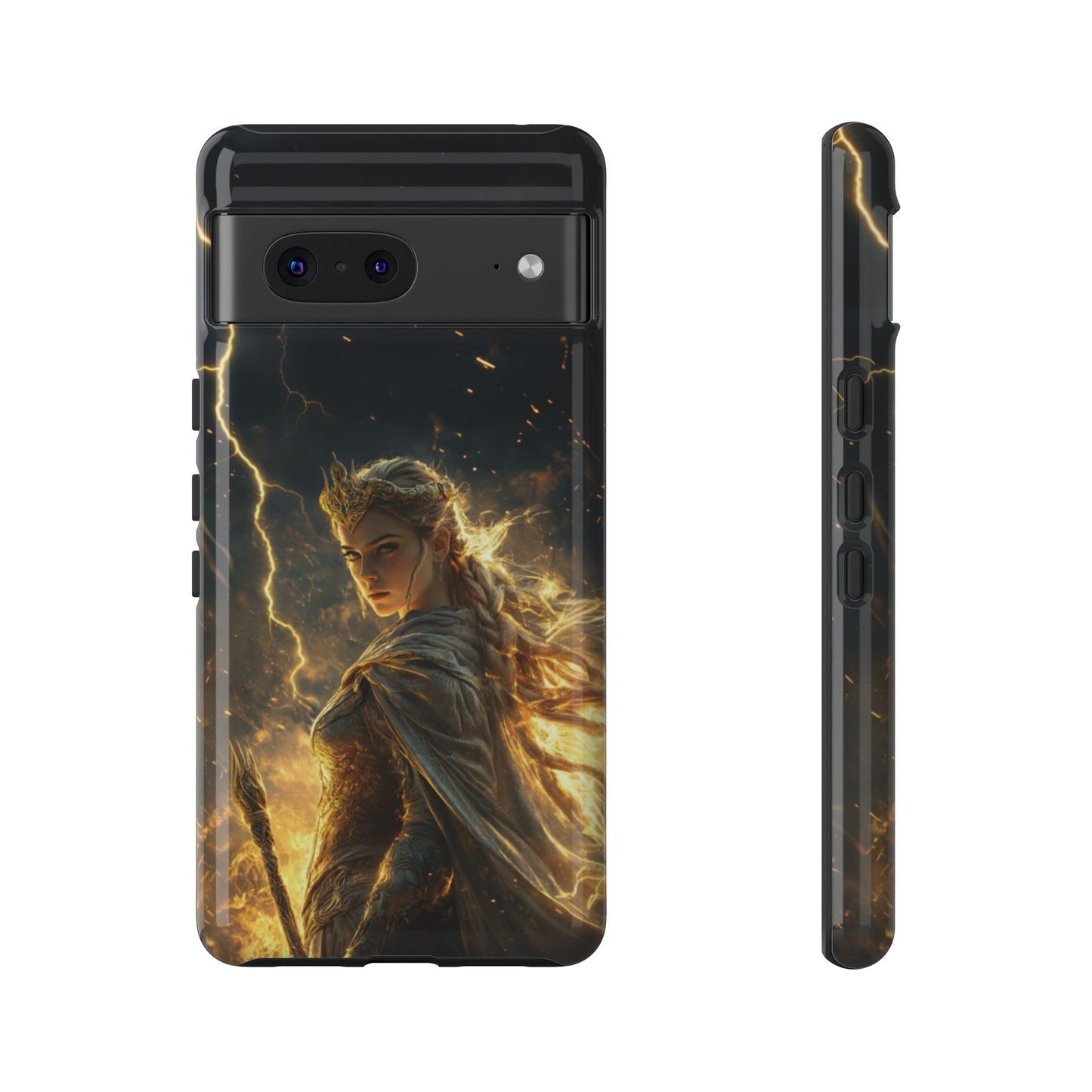 Elf Queen Golden Lightning Storm Crown - Tough Google Pixel Case