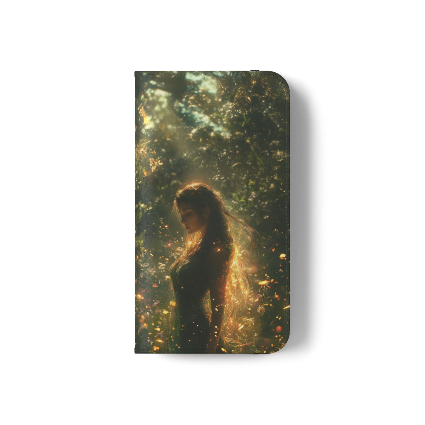 Forest Goddess Golden Light Meadow - Wallet Flip Case