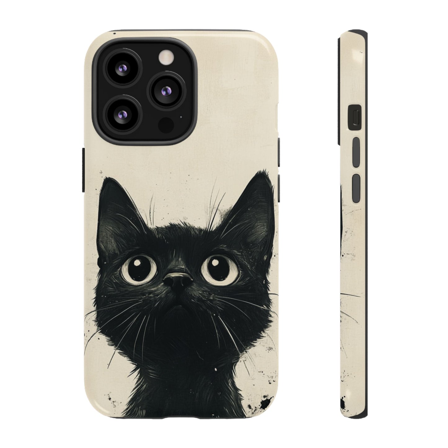 Black Cat Ink Sketch - Tough iPhone Case