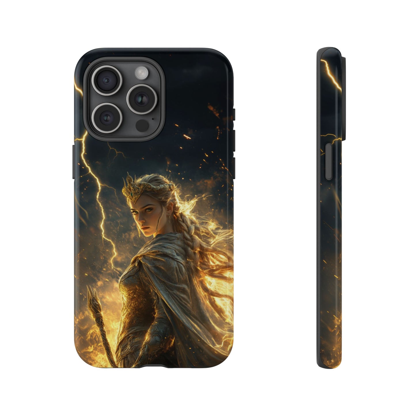 Elf Queen Golden Lightning Storm Crown - Tough iPhone Case