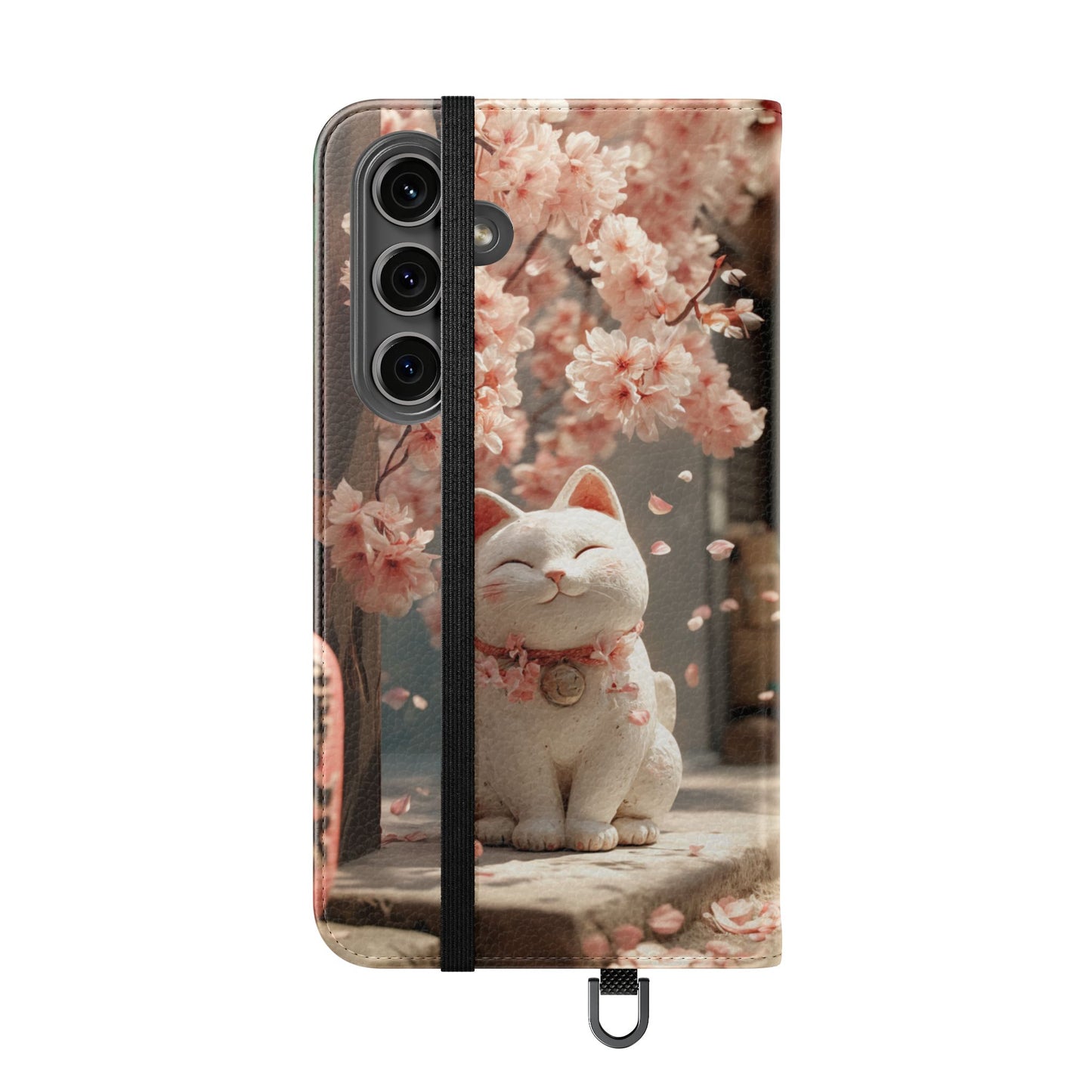 Sakura Lucky Cat - Wallet Flip Case