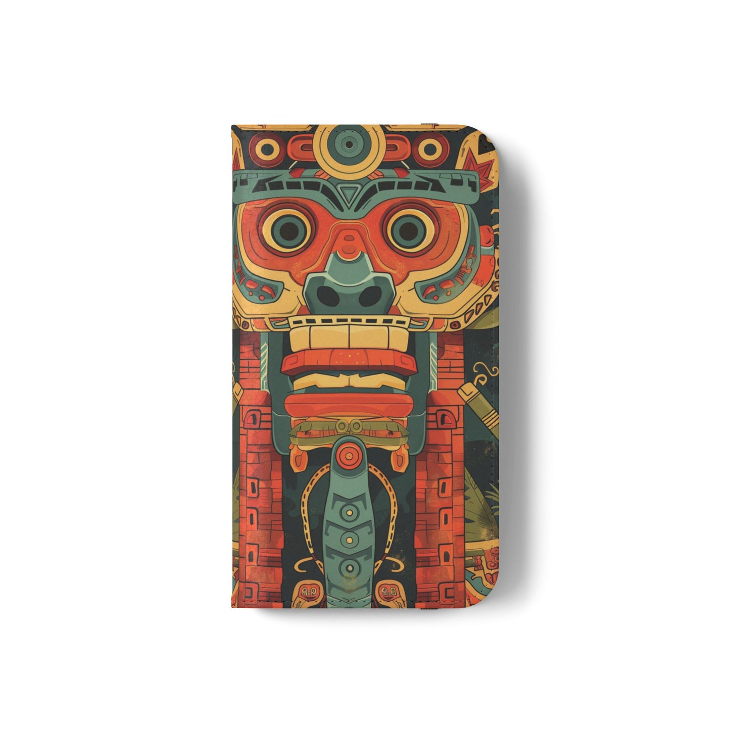 Aztec Totem Mask - Wallet Flip Case