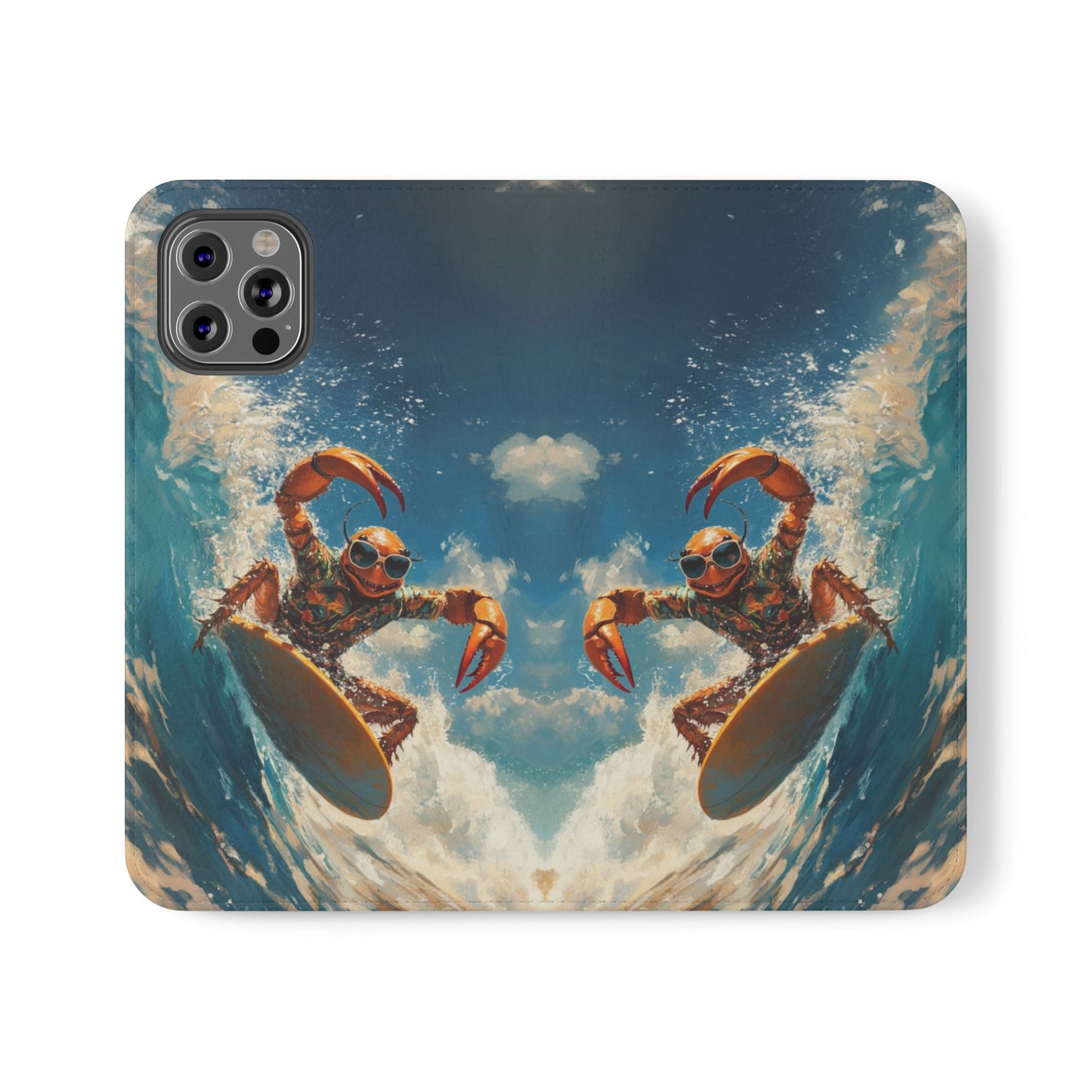 Surfing Crab - Wallet Flip Case