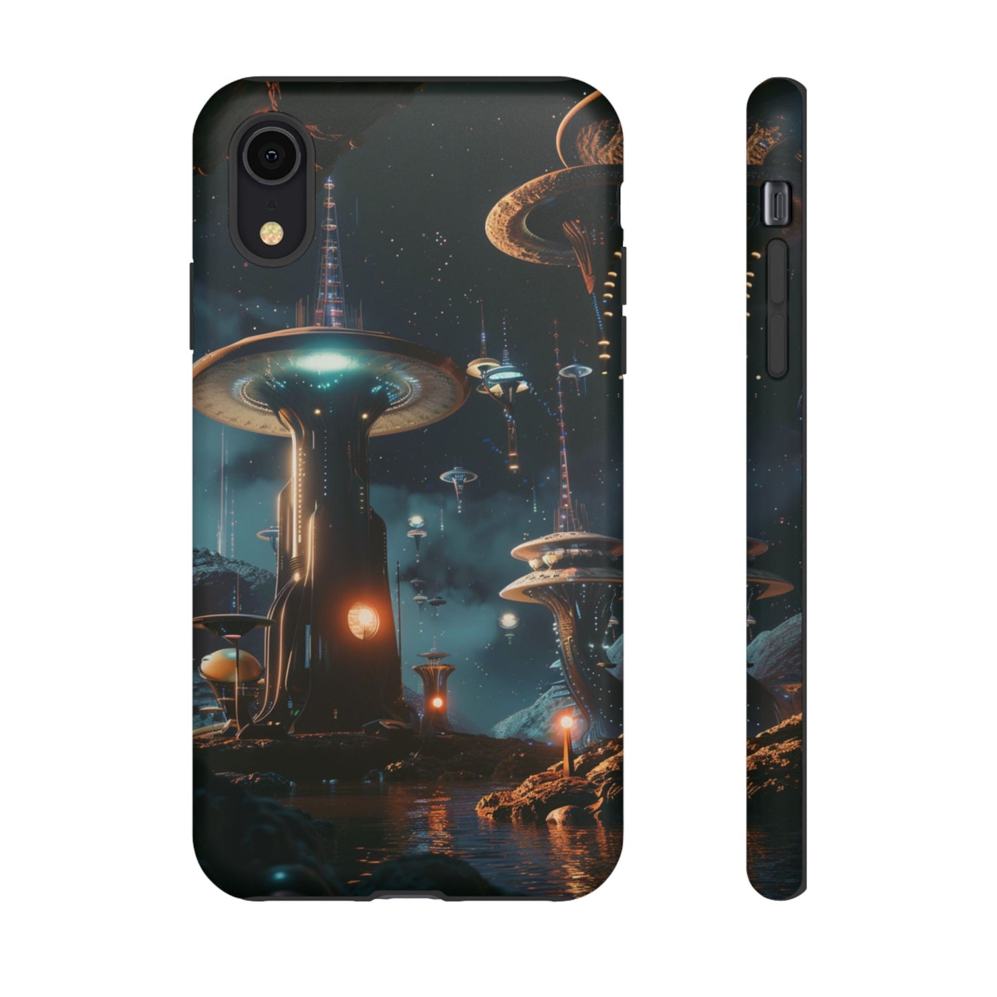 Futuristic Alien City - iPhone, Google Pixel, Samsung Galaxy