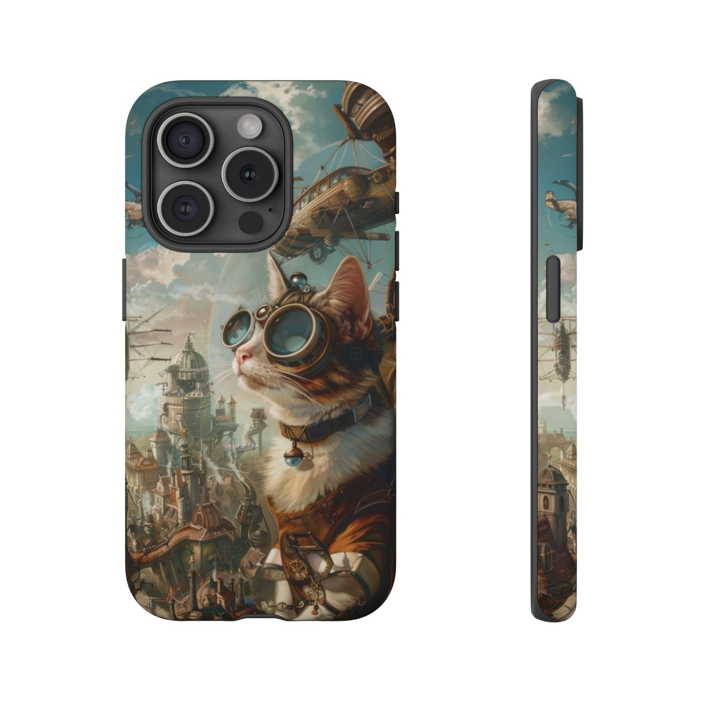 Steampunk Cat Adventurer - iPhone, Google Pixel, Samsung Galaxy