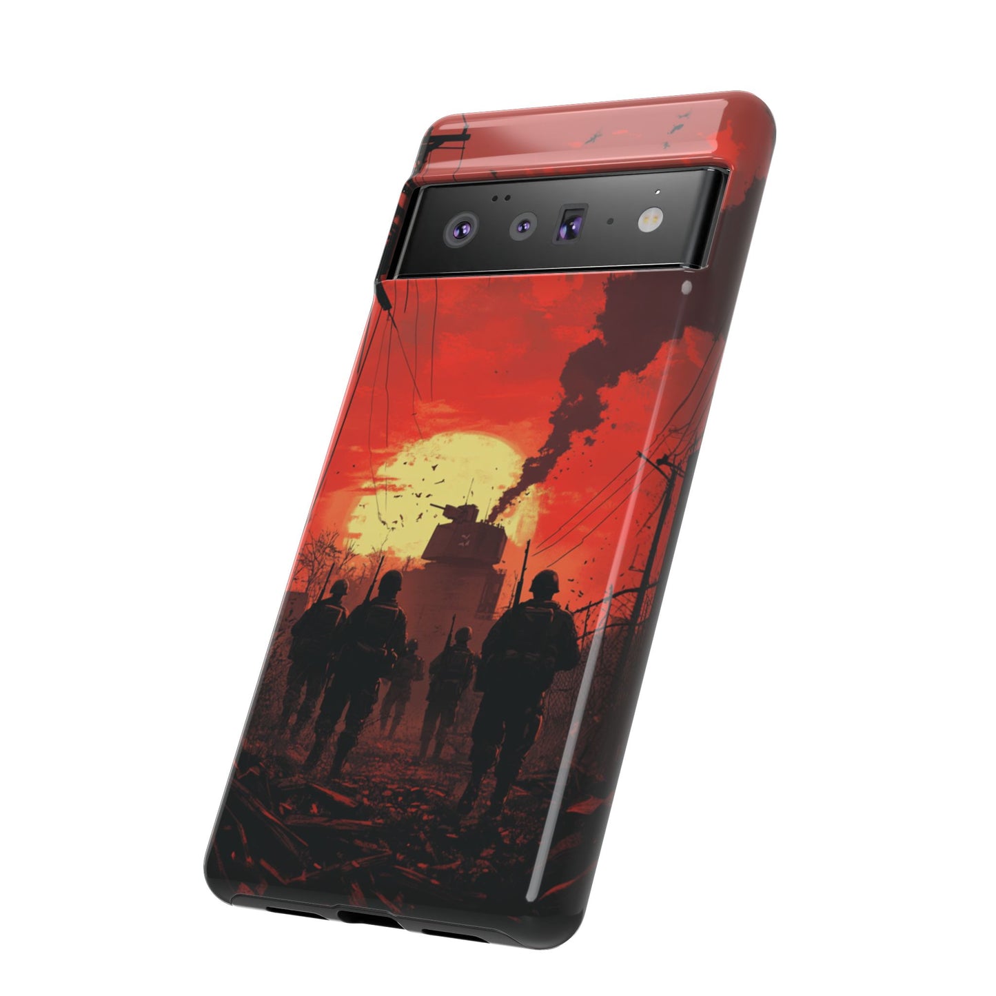 Dystopian Sunset Soldier Phone Case - iPhone, Google Pixel, Samsung Galaxy