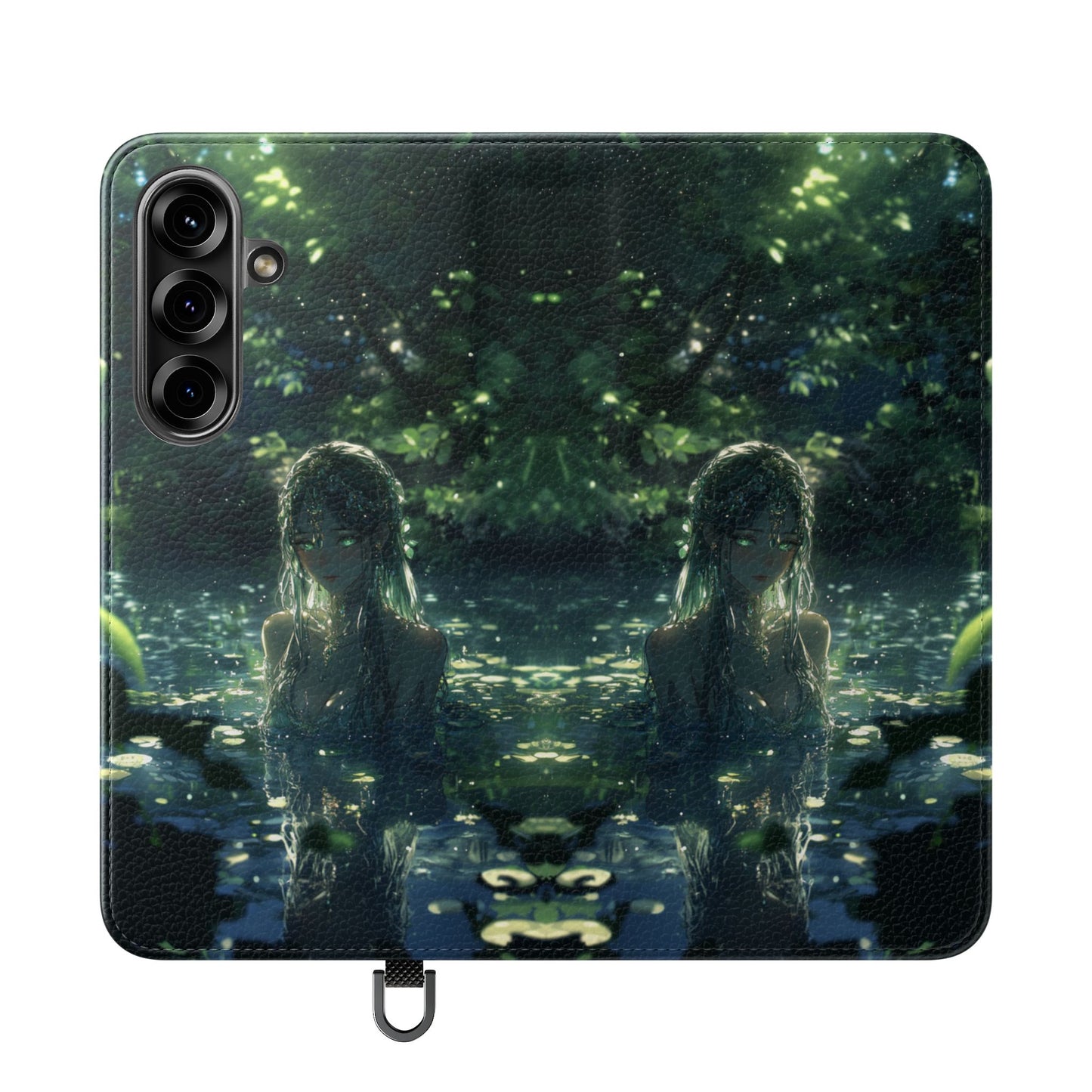 Forest Water Nymph Green Eyes Pond - Wallet Flip Case