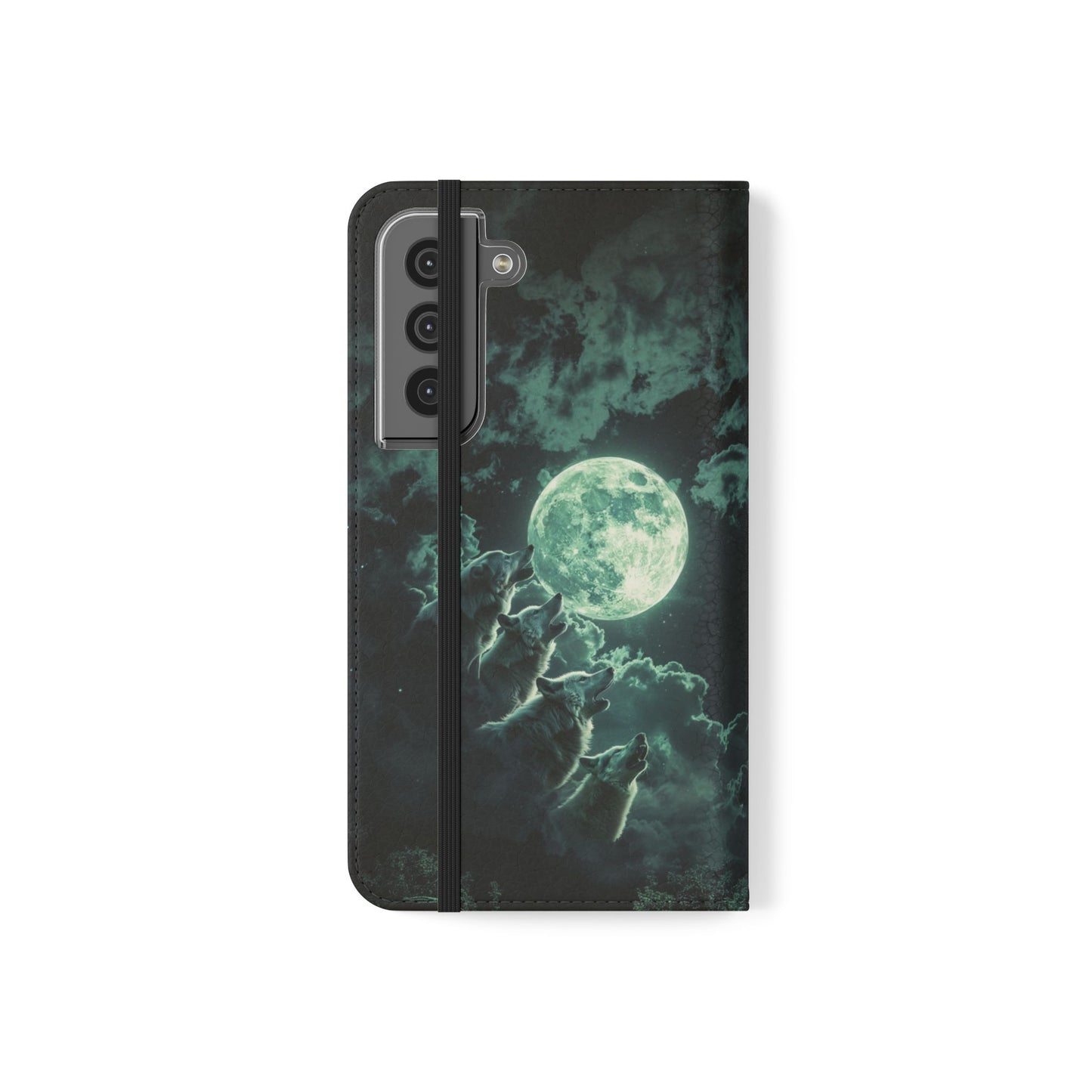 Moonlit Wolf Chorus - Wallet Flip Case