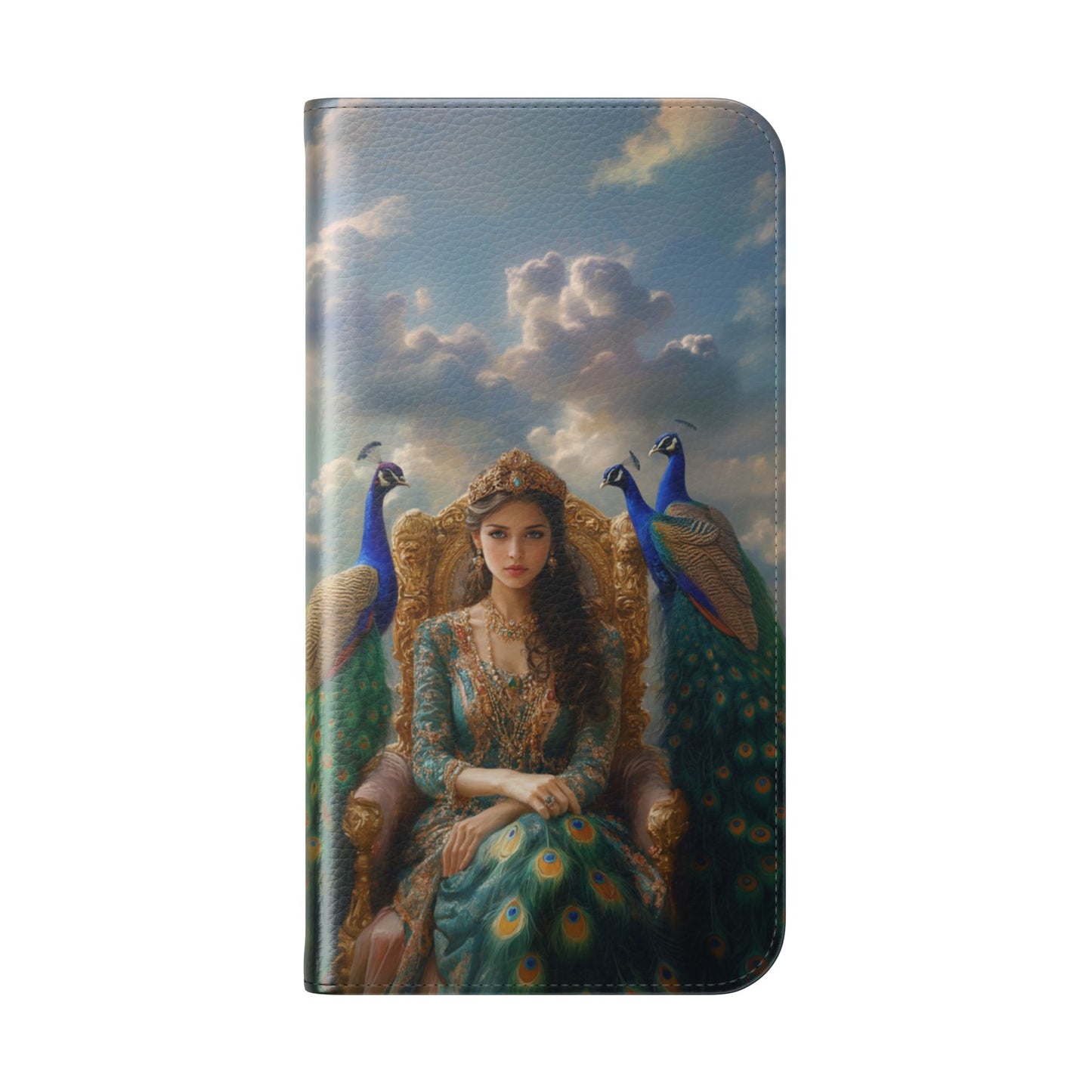 Hera Peacock Empress Golden Throne - Wallet Flip Case