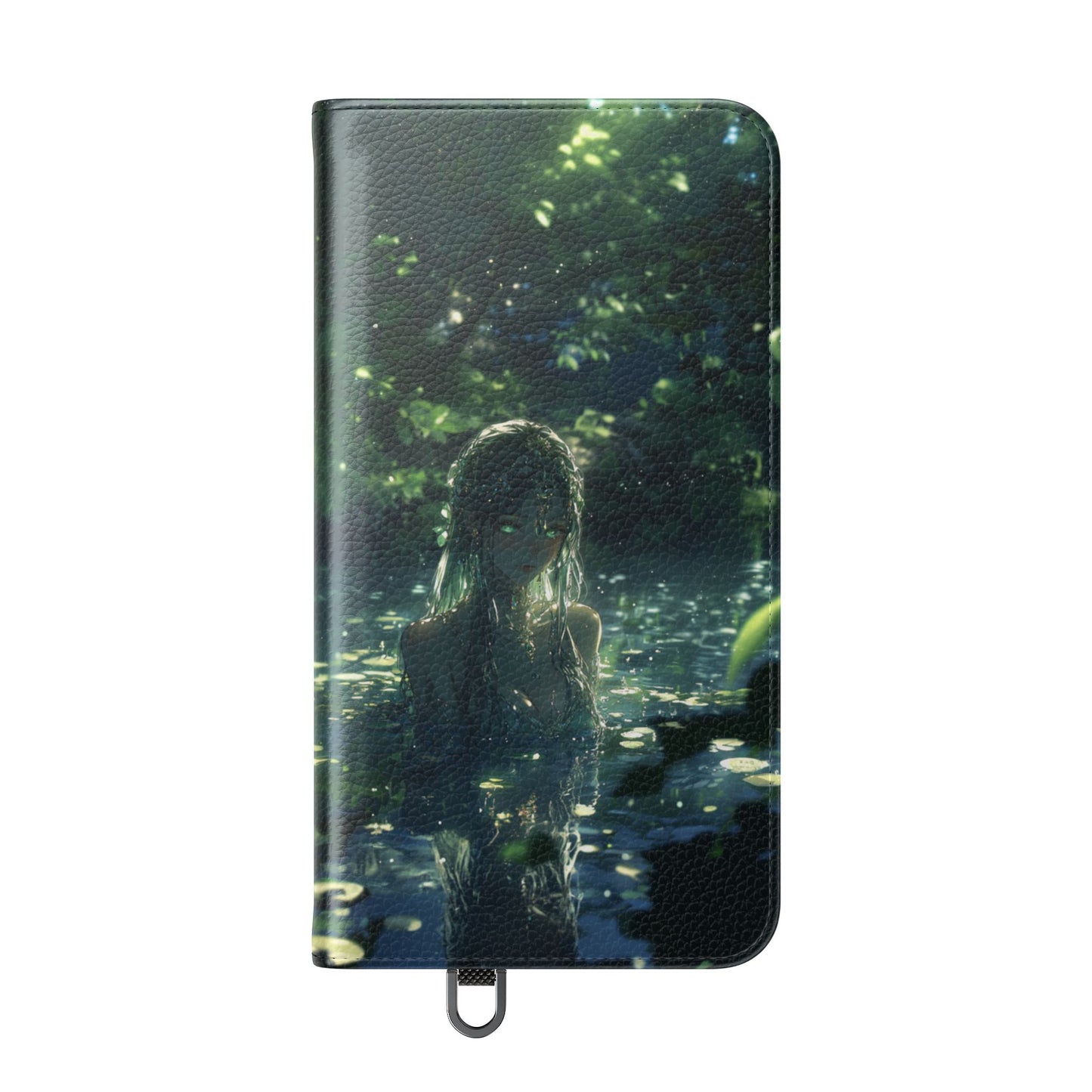 Forest Water Nymph Green Eyes Pond - Wallet Flip Case