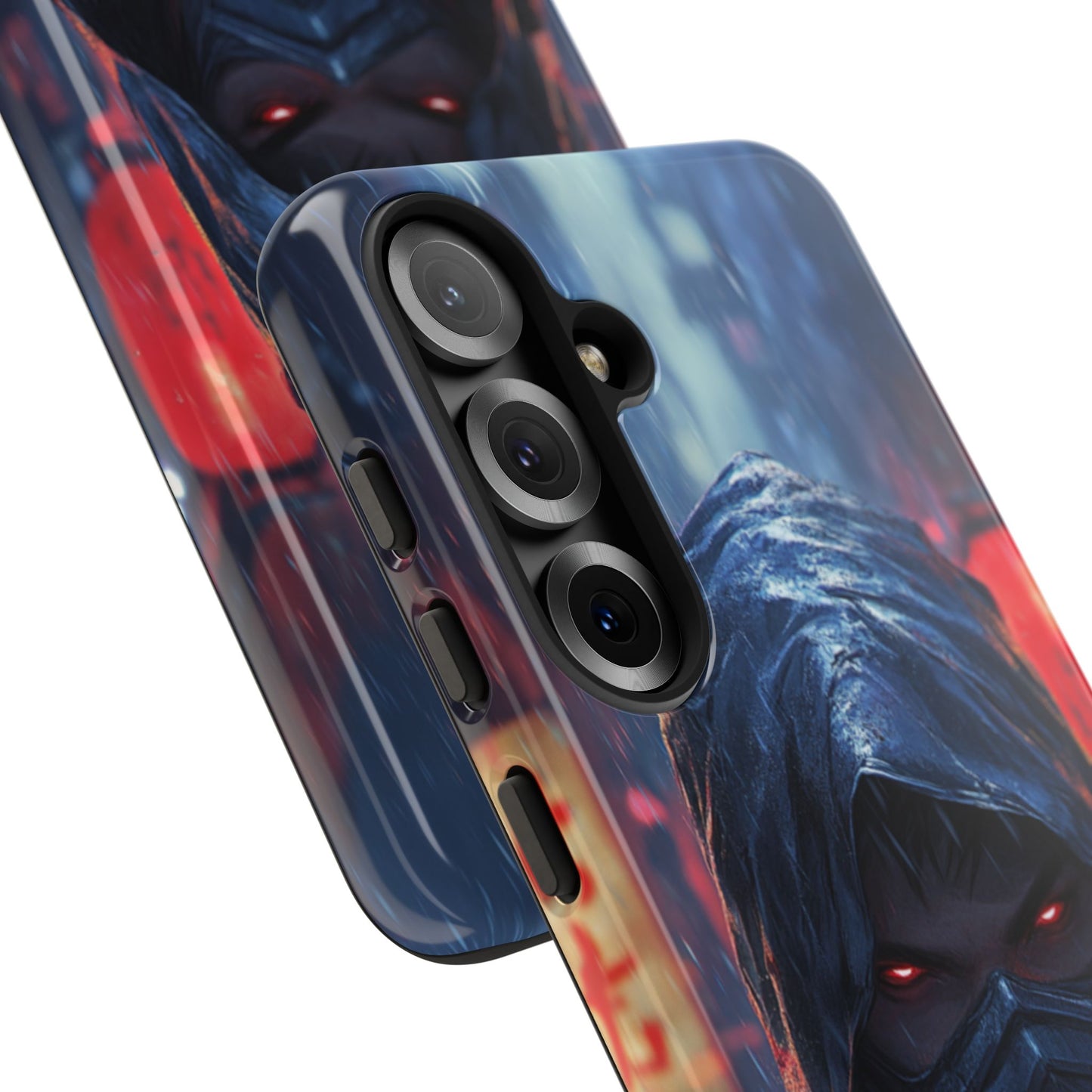 Cyberpunk Ninja Red Eyes Rain - Tough Samsung Galaxy Case