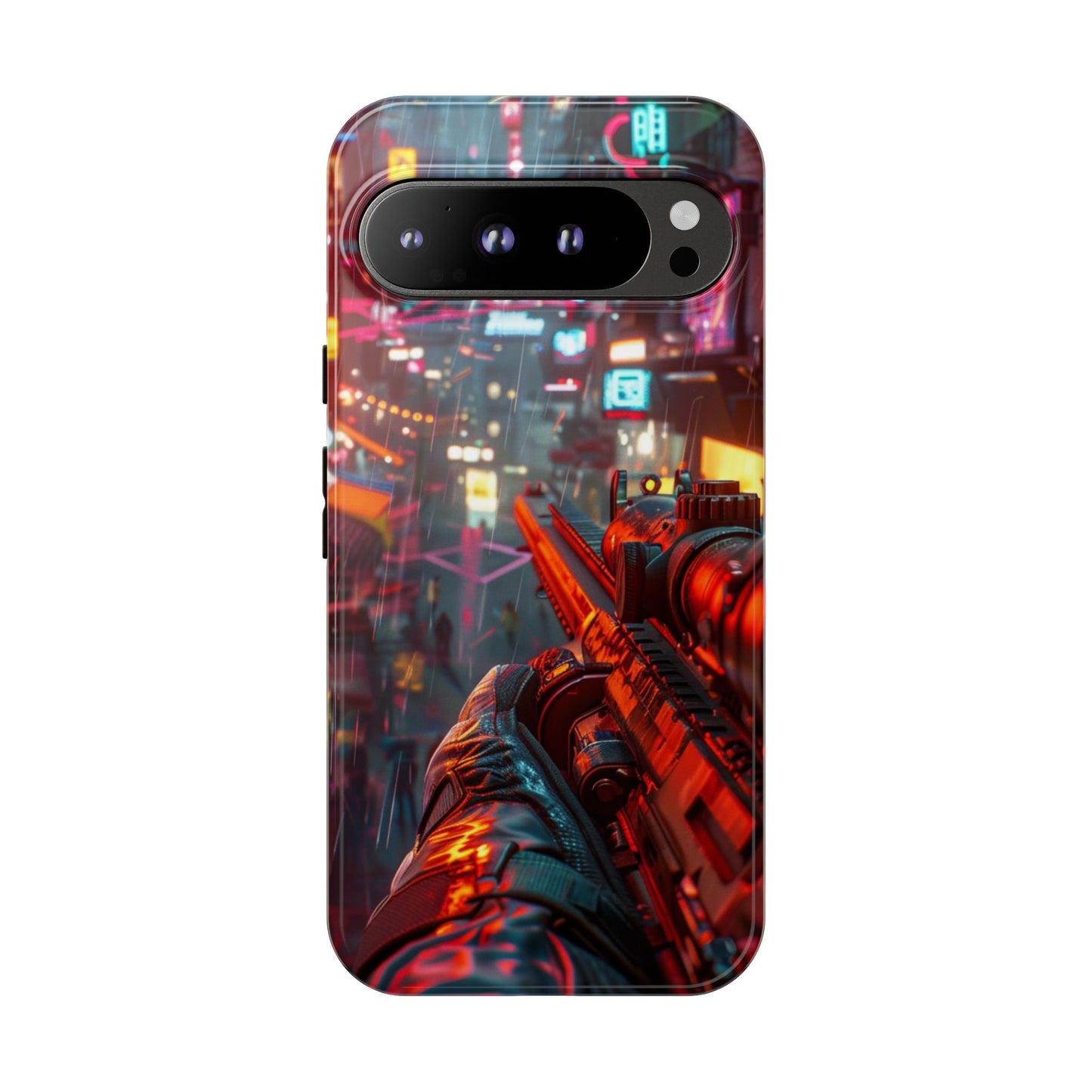 Neon Rain Sniper – Tough Google Pixel Case