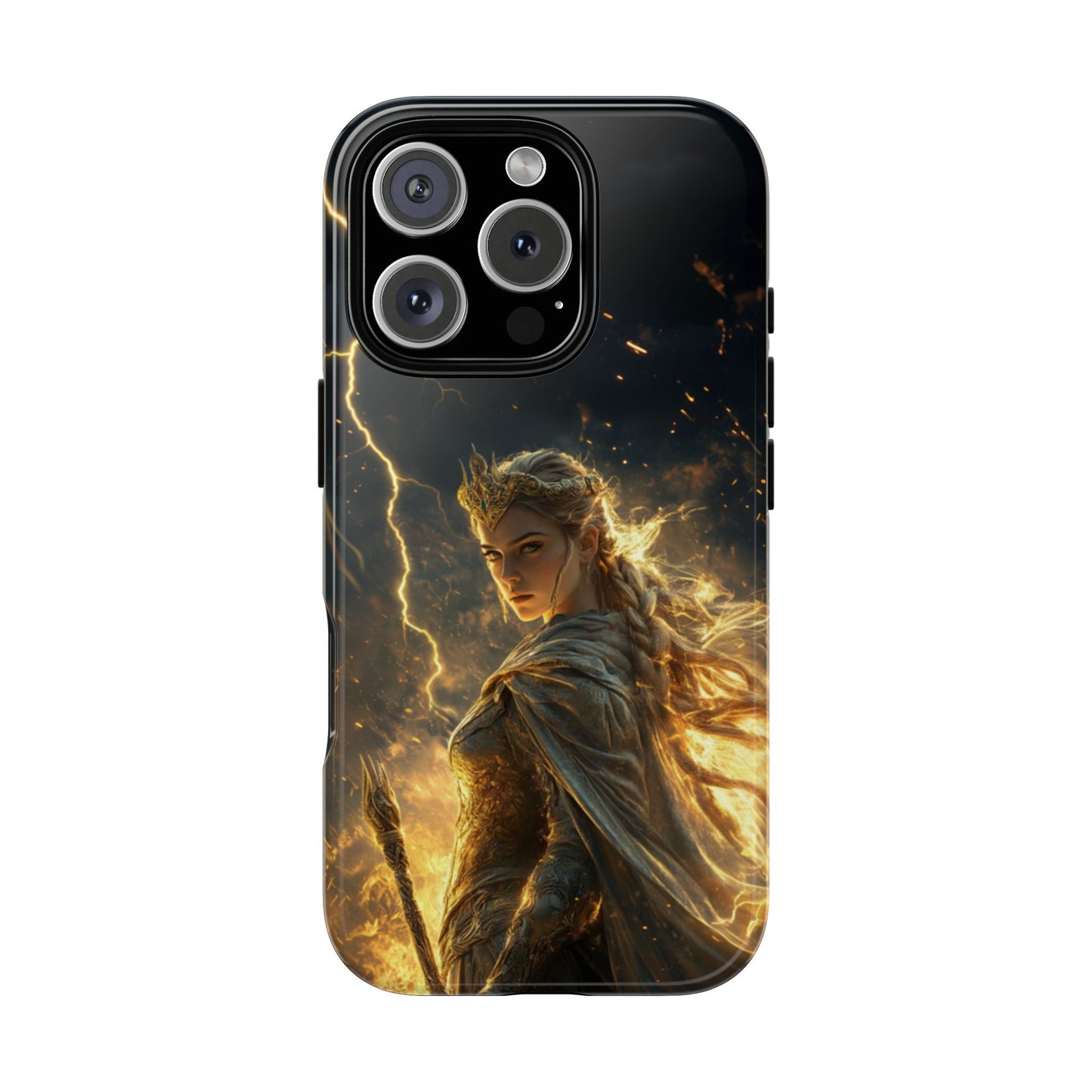 Elf Queen Golden Lightning Storm Crown - Tough iPhone Case