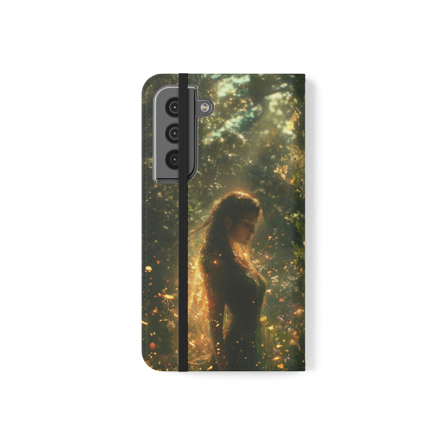 Forest Goddess Golden Light Meadow - Wallet Flip Case